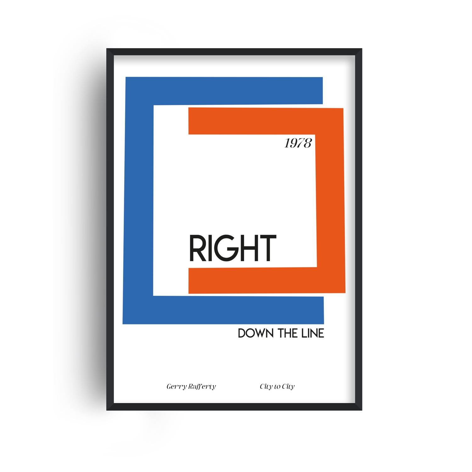 Fanclub Black / Blue / Red Right Down The Line Giclée Art Print A3 In Multi