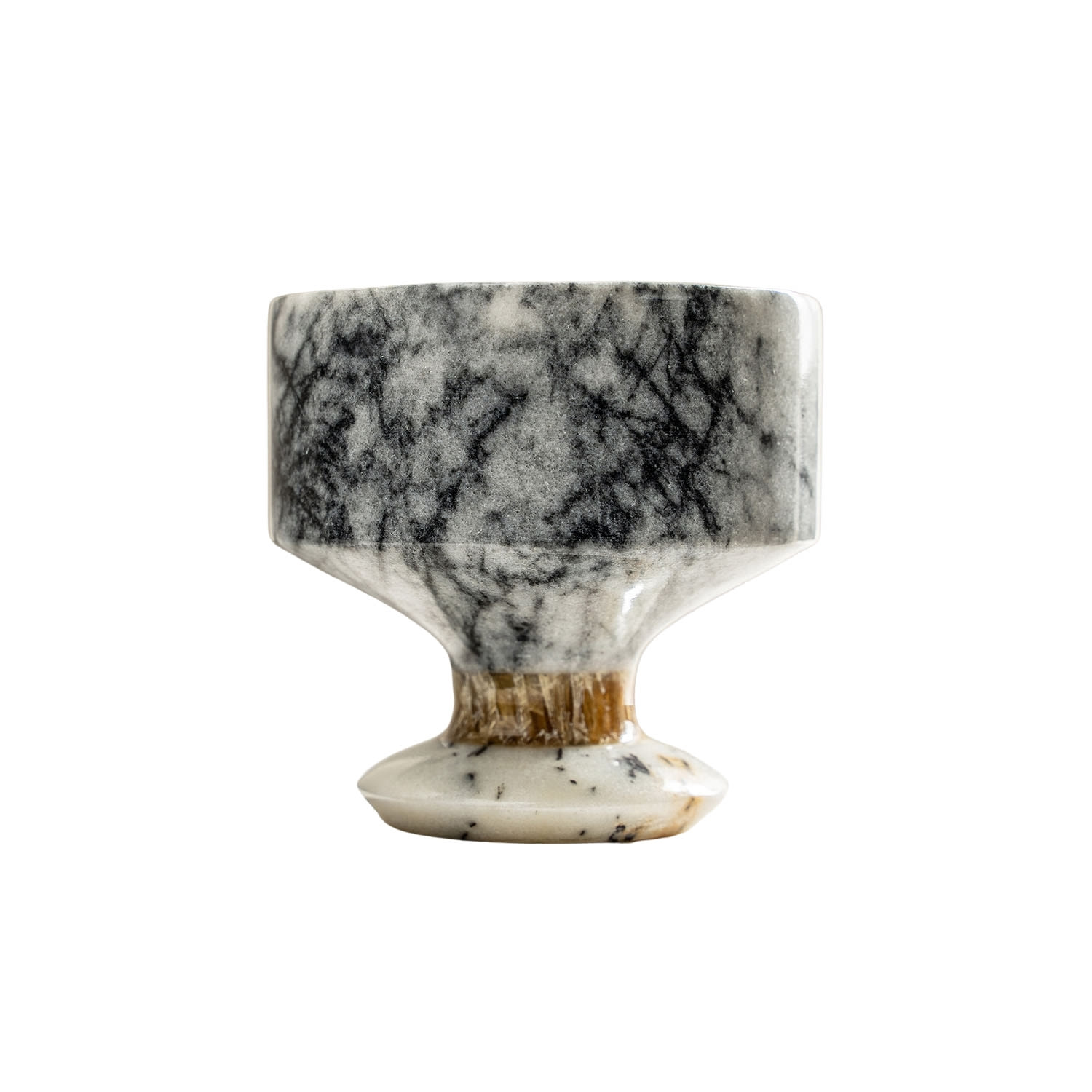 Mugla Black Handmade Marble Chalice - Premium Quality Natural Marble Modeditions