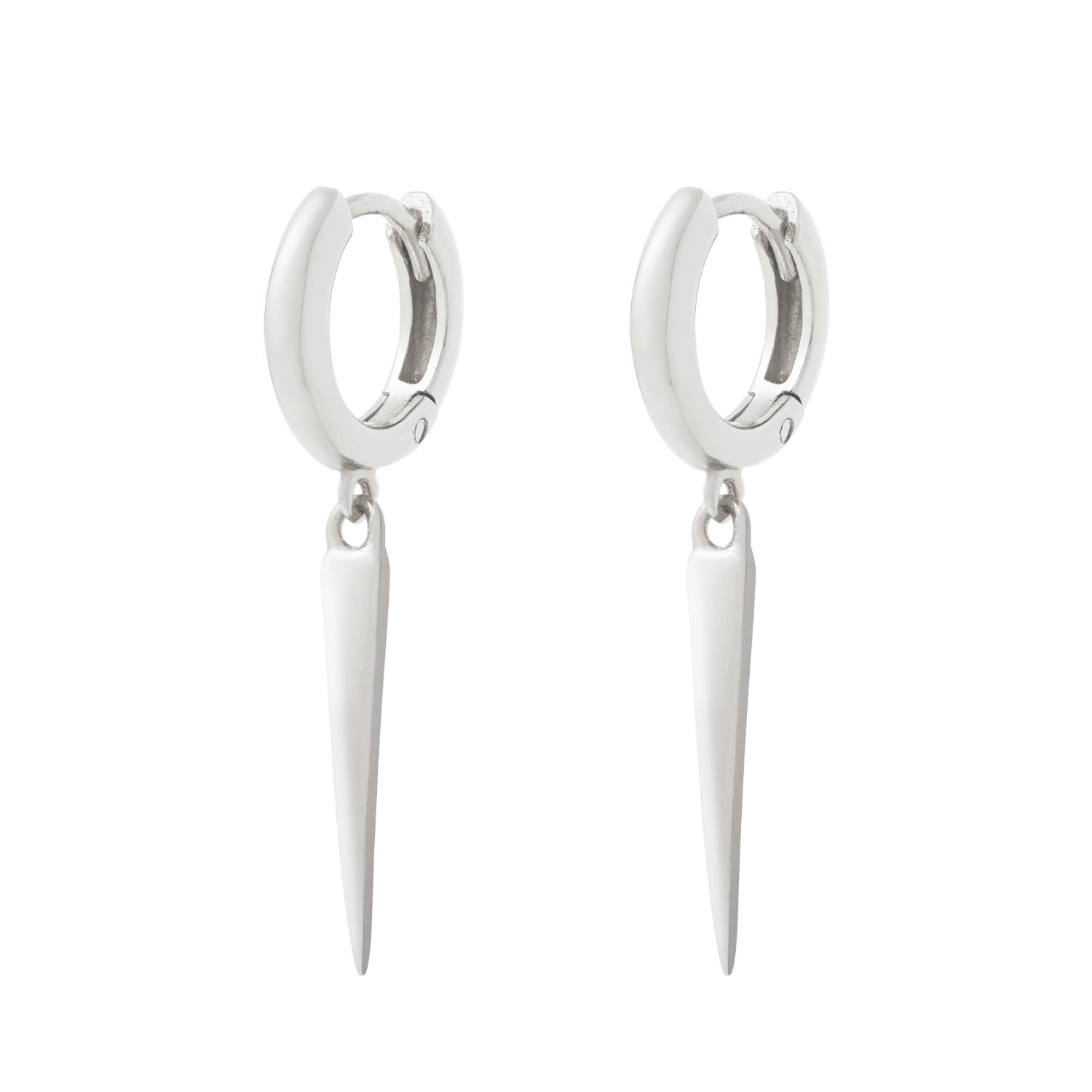 Cartilage Cartel Women's Spiked Hoop Drops Silver In Silver