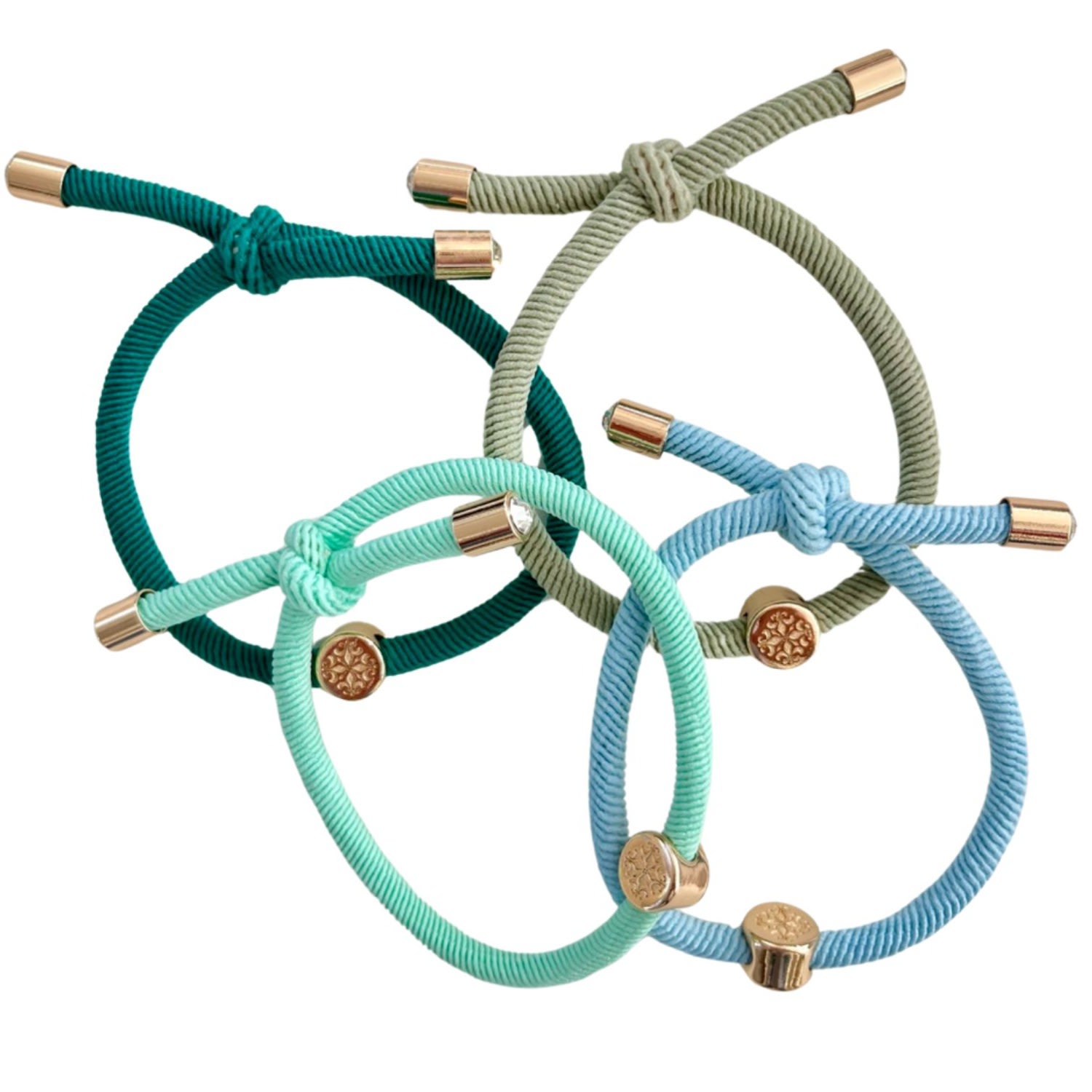 Women’s Blue / Green Smith & Co. Hair Tie Set - Aqua Marine Smith & Co. Jewel Design