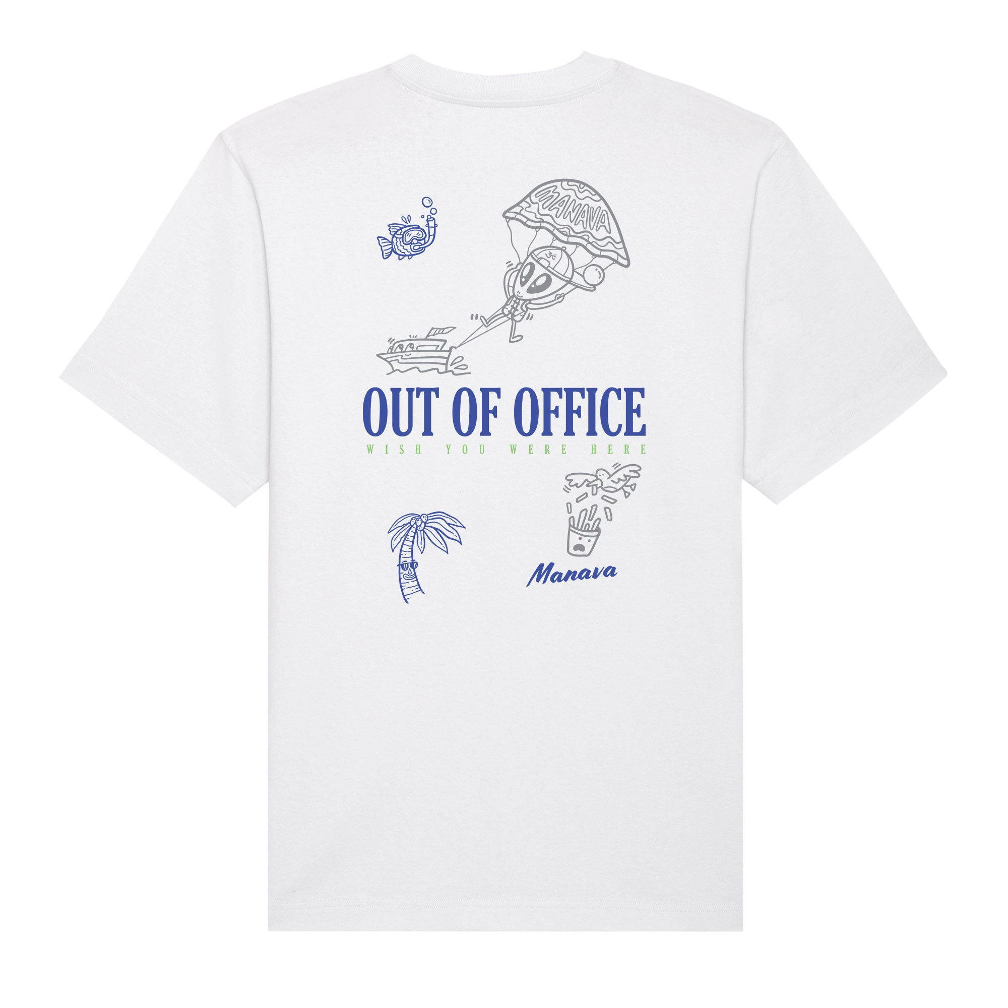 Manava Men's White Luke Crump Out Of Office T-shirt In White
