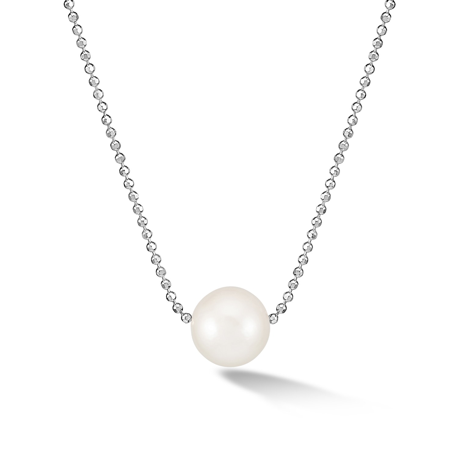 Dower & Hall Women's Silver Timeless Single White Pearl Pendant In Metallic