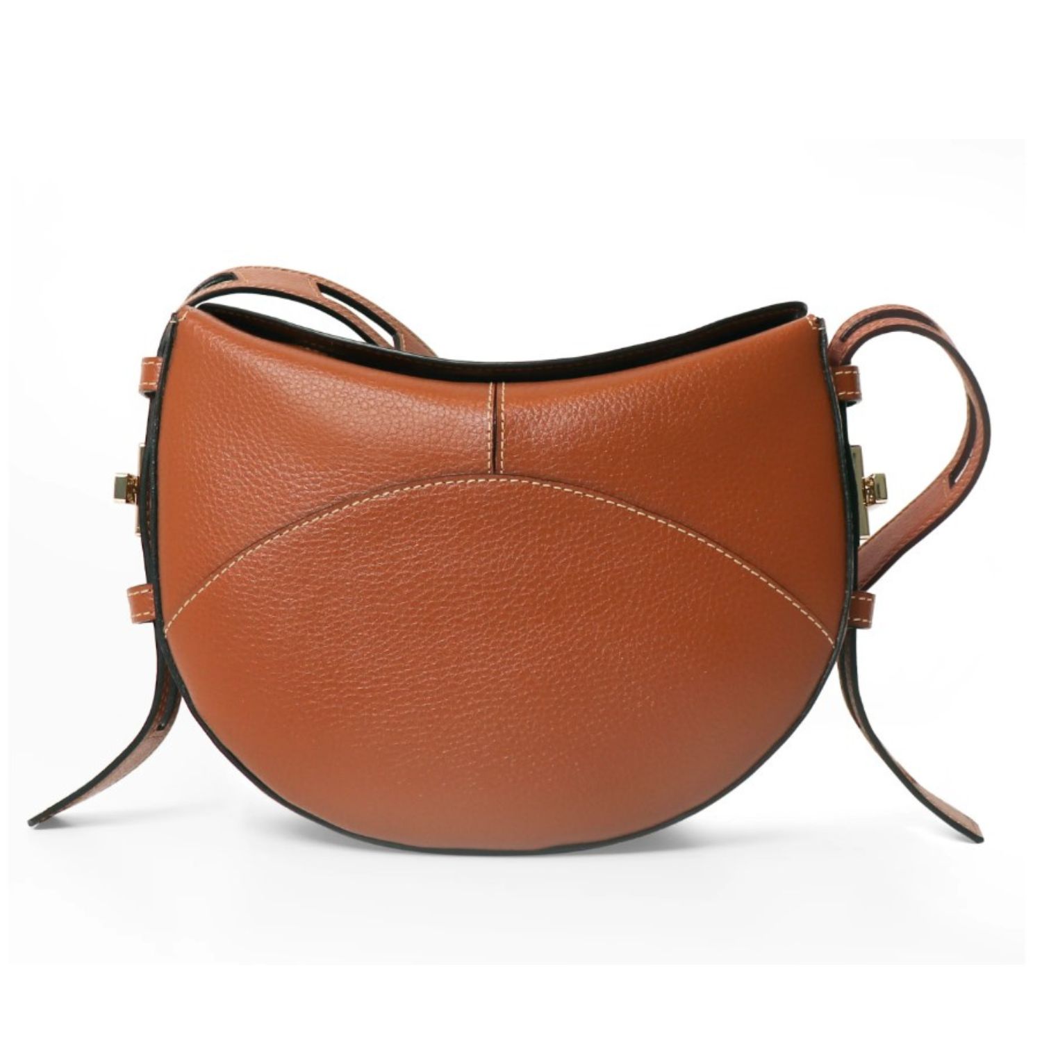 Women’s Brown / Neutrals Tan Twist Crossbody Bag / Mirum Leather One Size Betterleather Collective