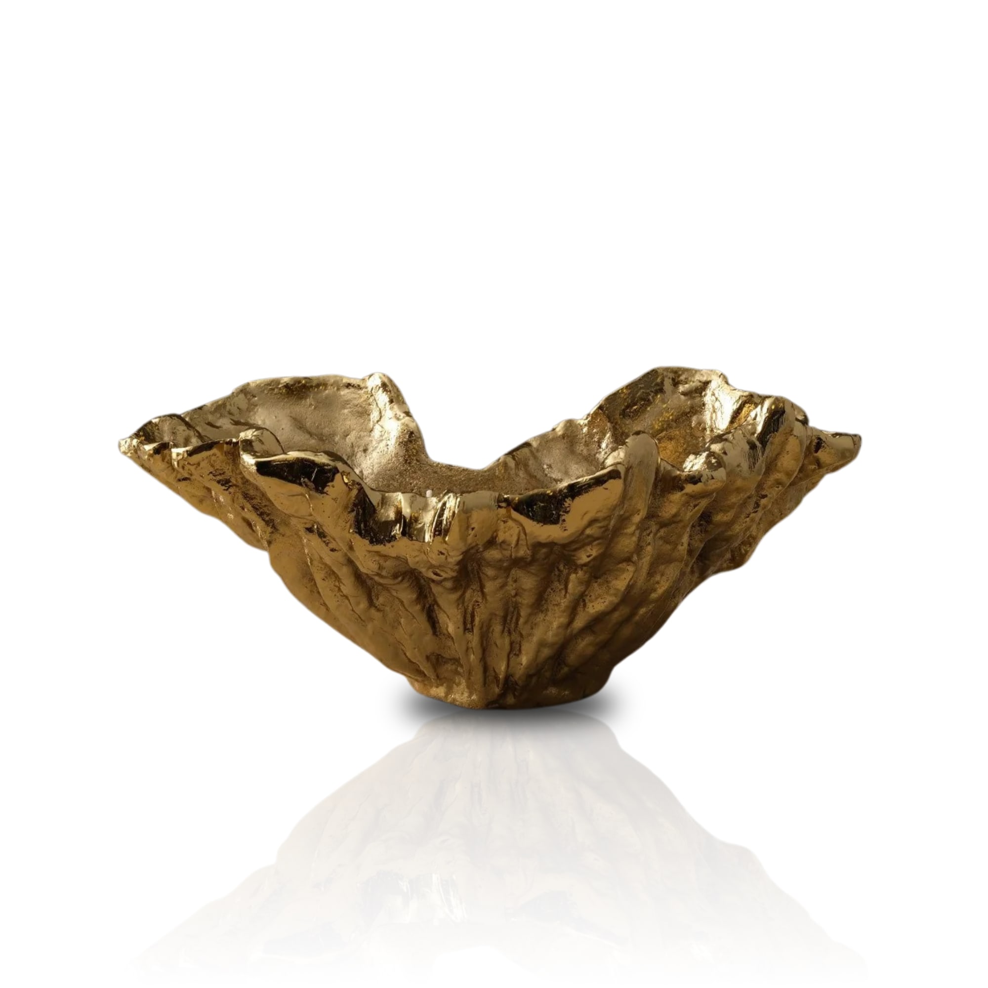 Marleth Sculptural Golden Abstract Vase – Handcrafted Artistic Centerpiece