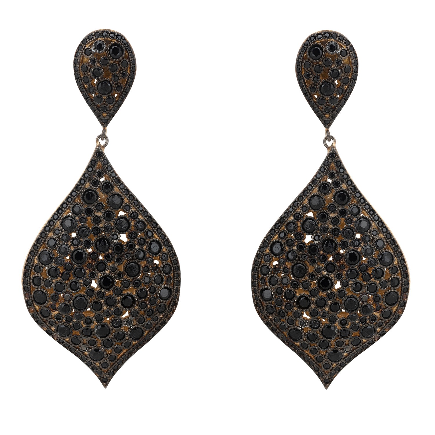 Women’s Rose Gold / Black Arabian Nights Drop Earrings Black Latelita