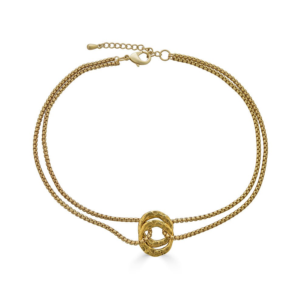 Loni Paul Jewelry Women's Matte Gold Double Circle Necklace
