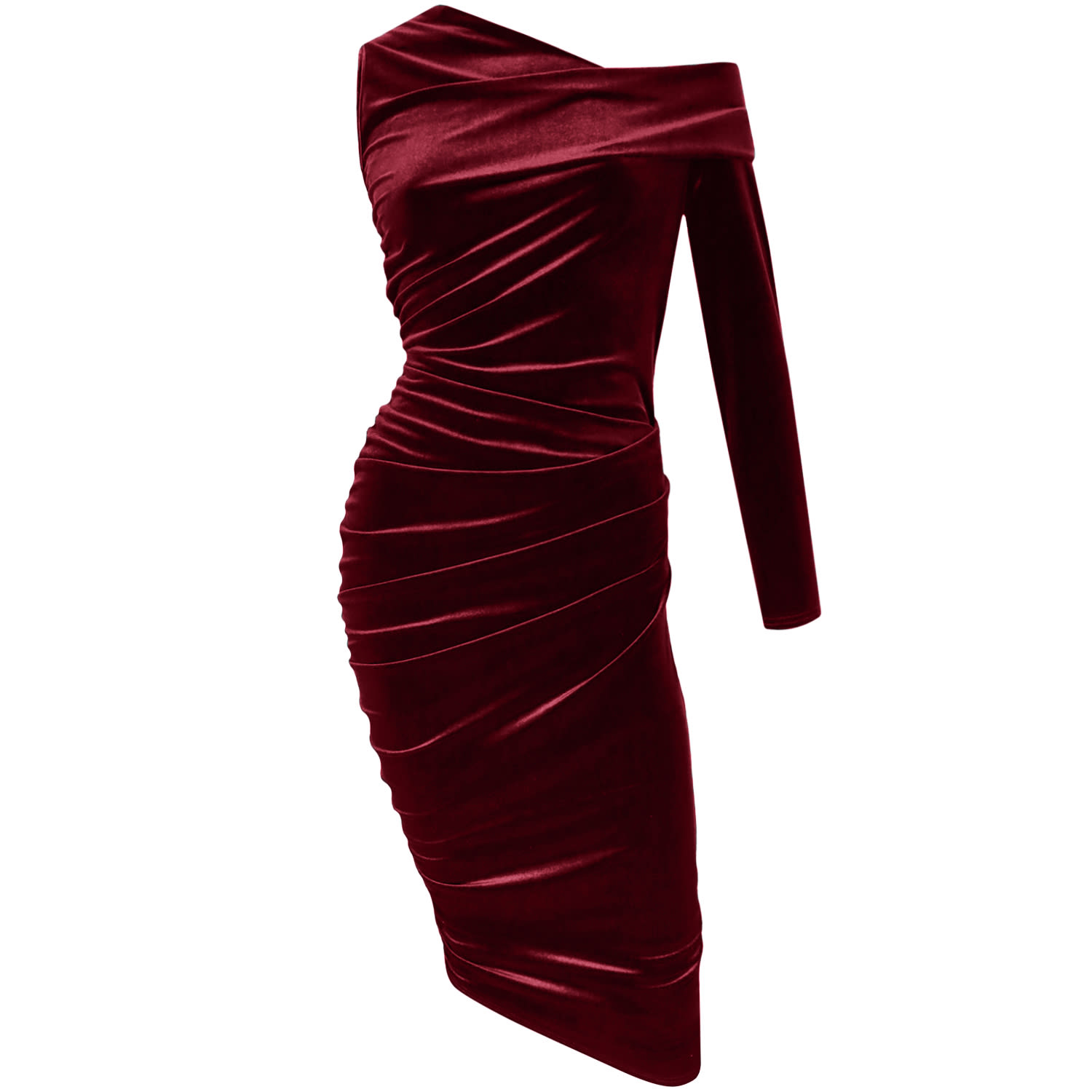 Me&thee Women's Red Open-hearted Burgundy Velvet Dress In Red