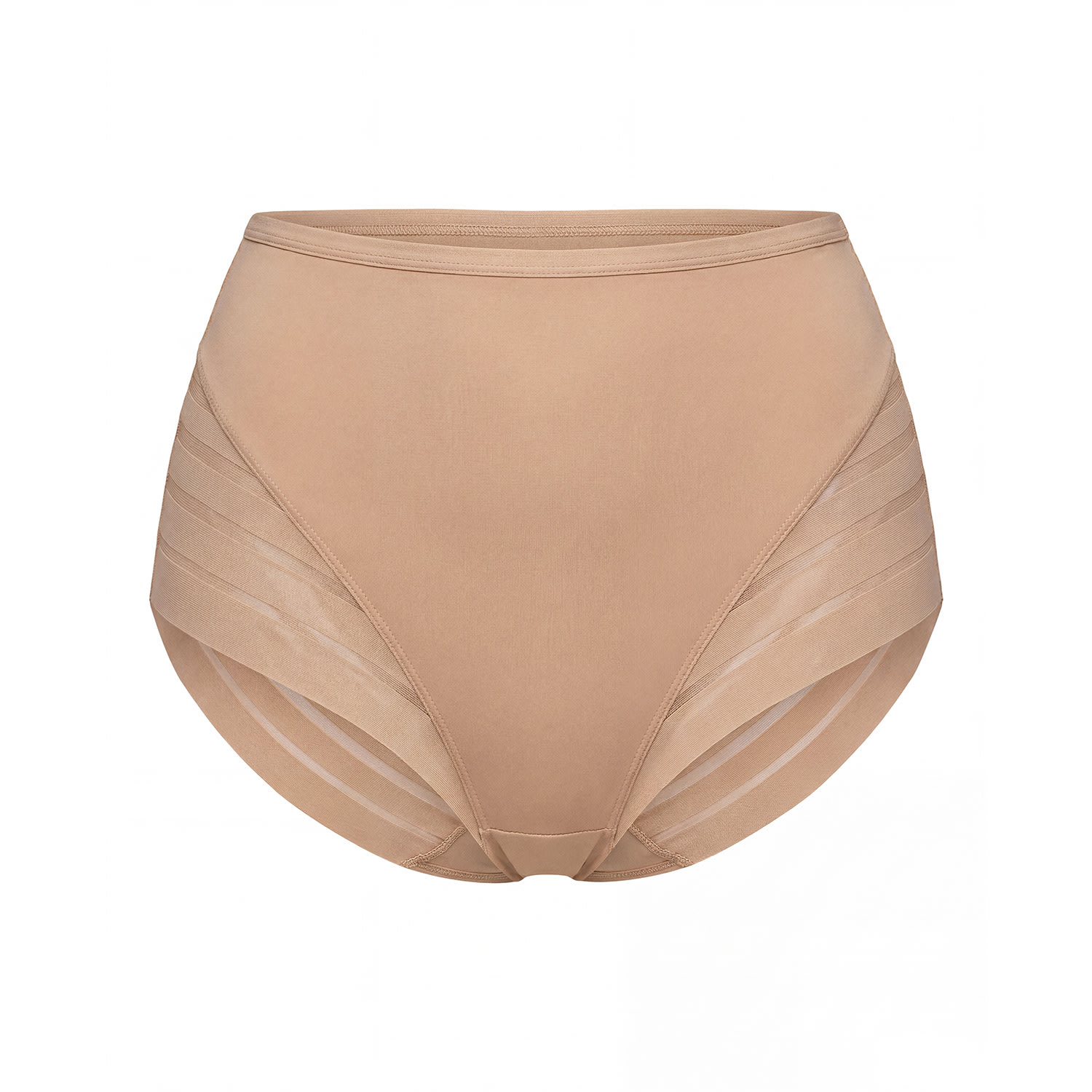 Leonisa Women's Neutrals Stripe Undetectable Lace Classic Shaper Panty - Golden Beige