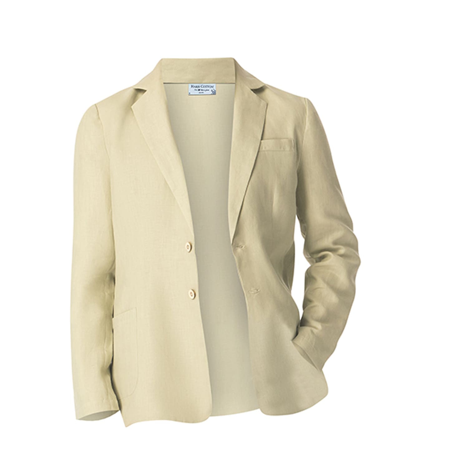 Haris Cotton Men's Green Solid Lapel Neck Linen Blazer Pistachio In Green