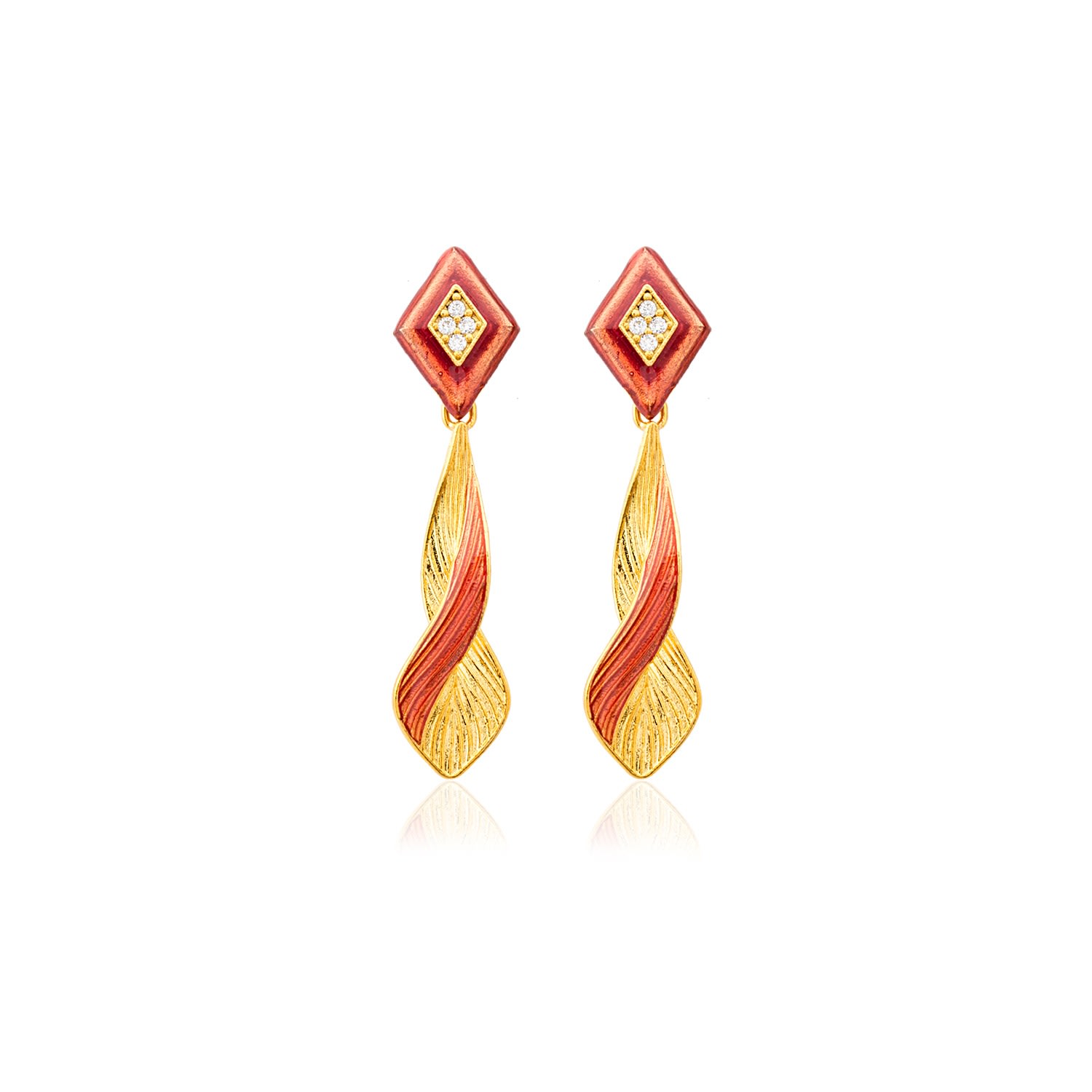 Milou Jewelry Women's Sugar Pink & Gold Infinity Drop Earrings With Zircon In Pink