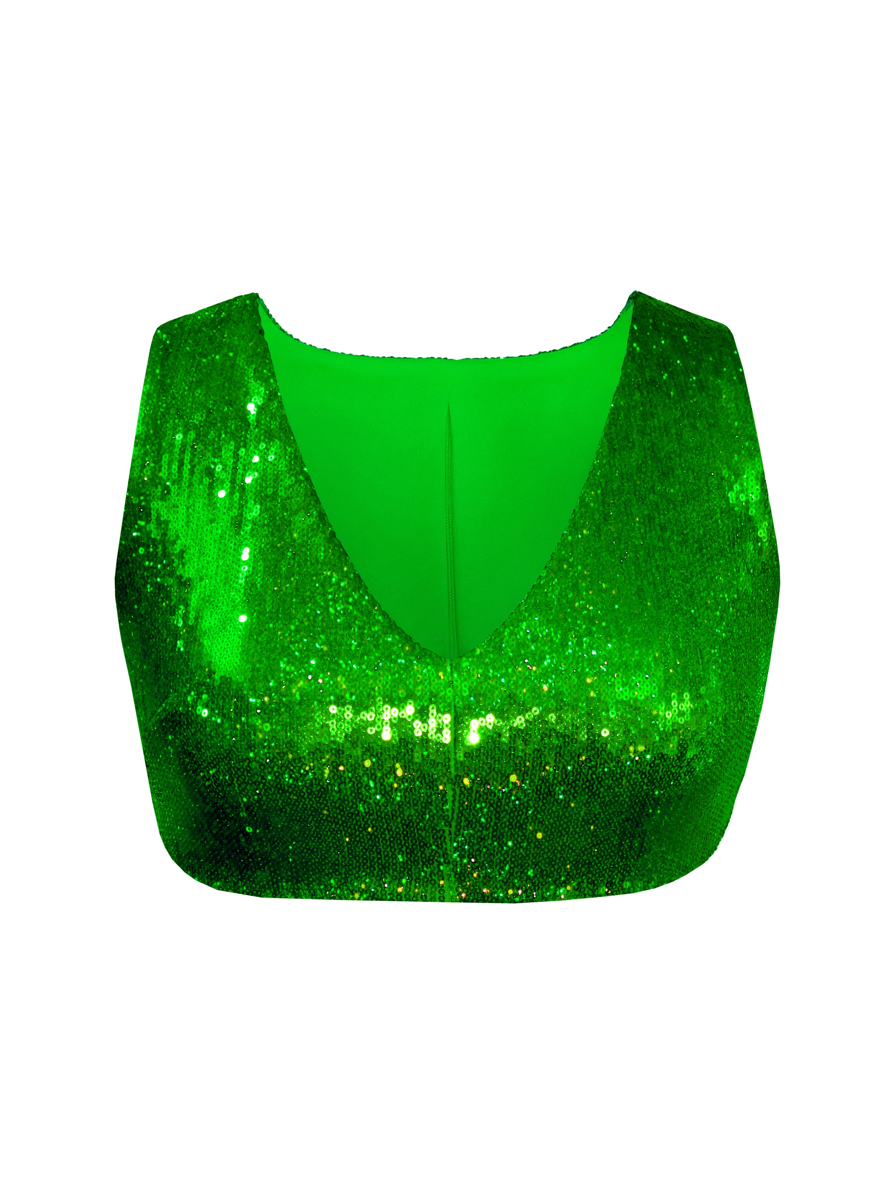 L'MOMO Ultra-cropped Sequined Top