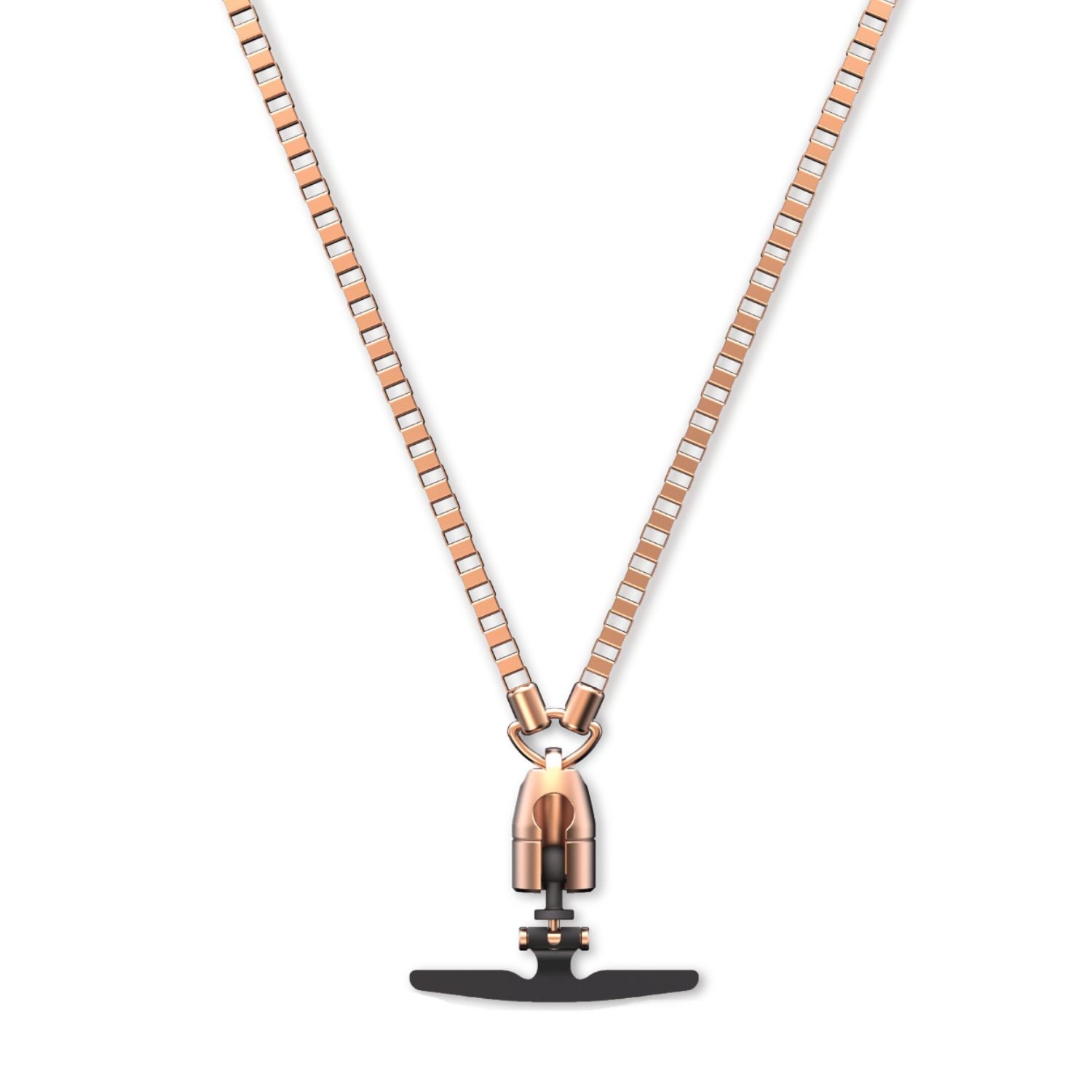 M.craftsman Yoggle Crossbody Phone Chain - Box Chain Rose Gold In Gold