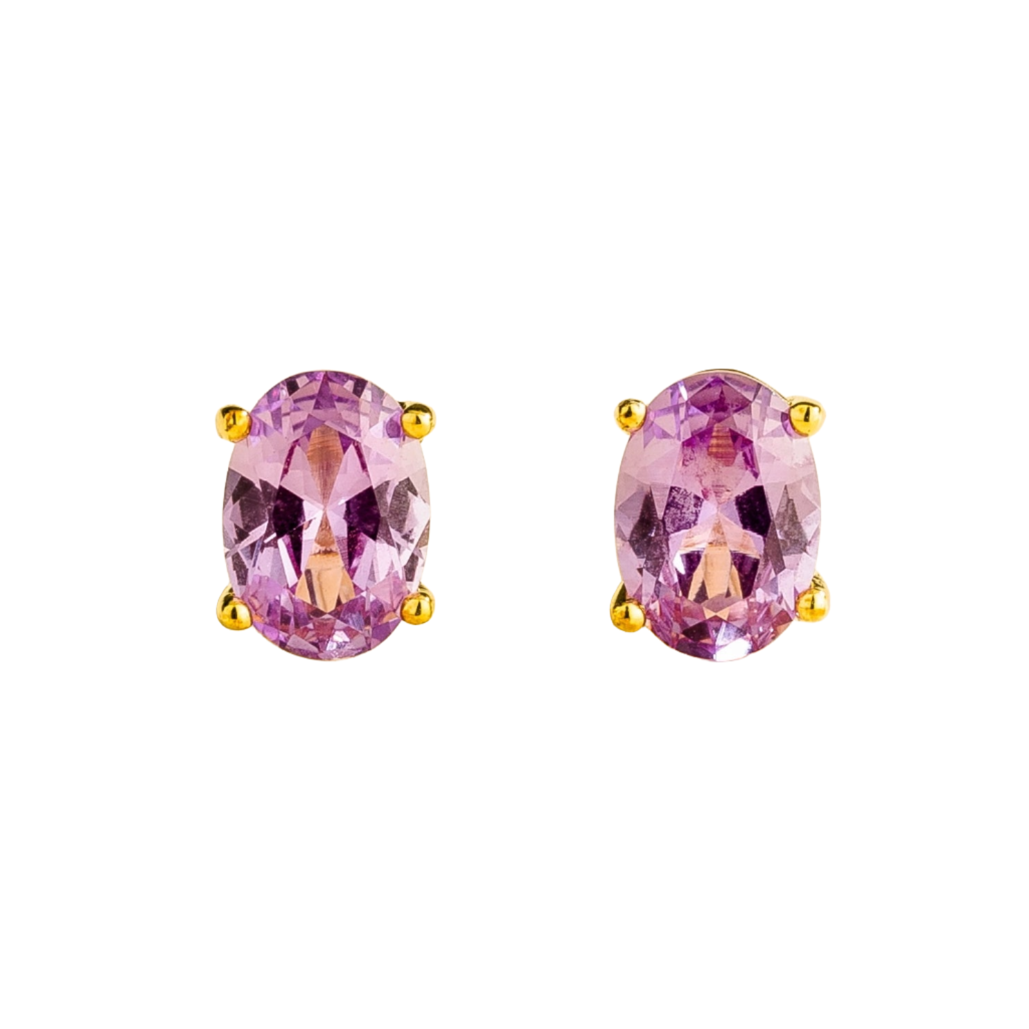 Juvetti Women's Gold / Purple Ovo Gold Earrings Set With Purple Sapphire In Multi