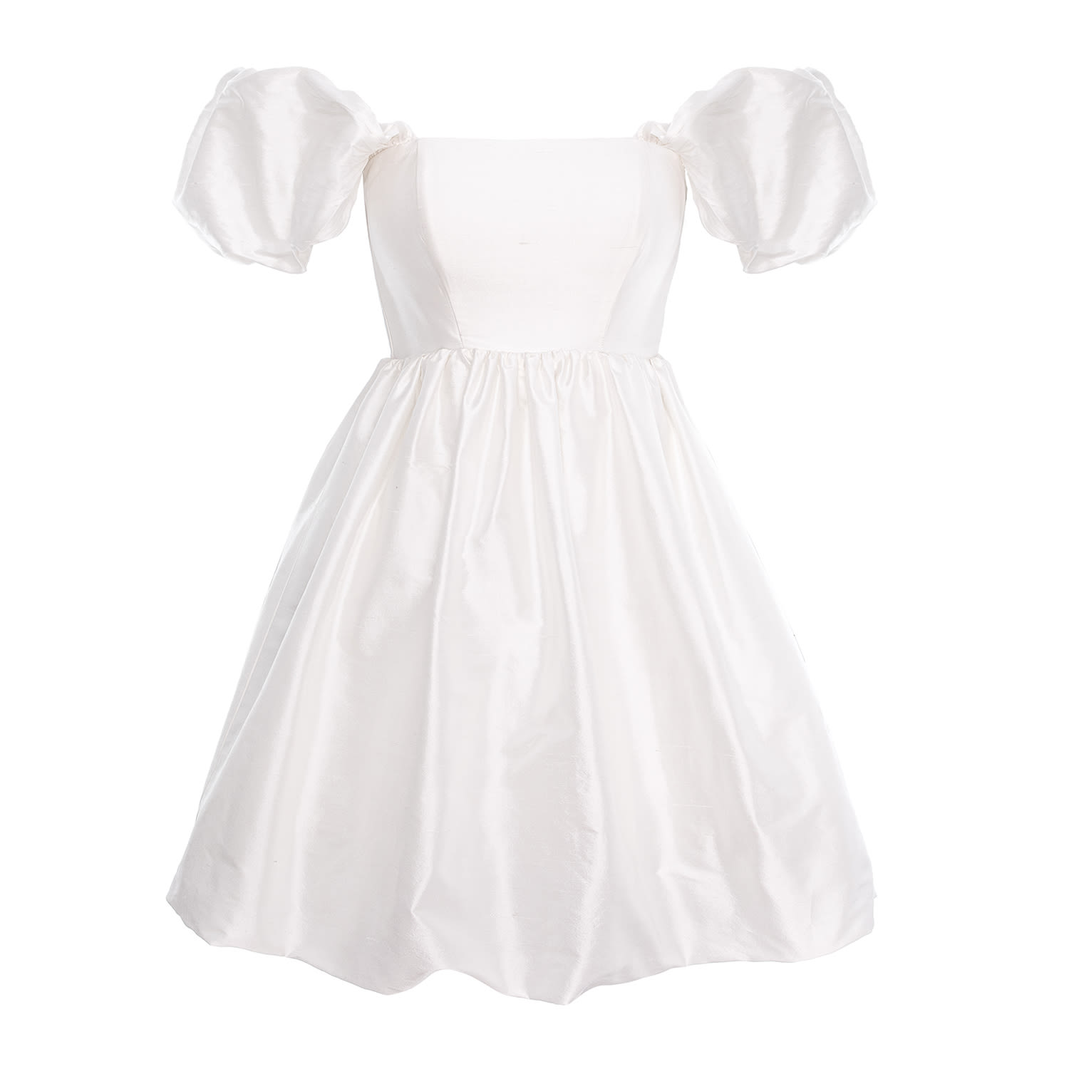 Framboise Women's White Isva Short Corset Type Dress In Silk Shantung In White