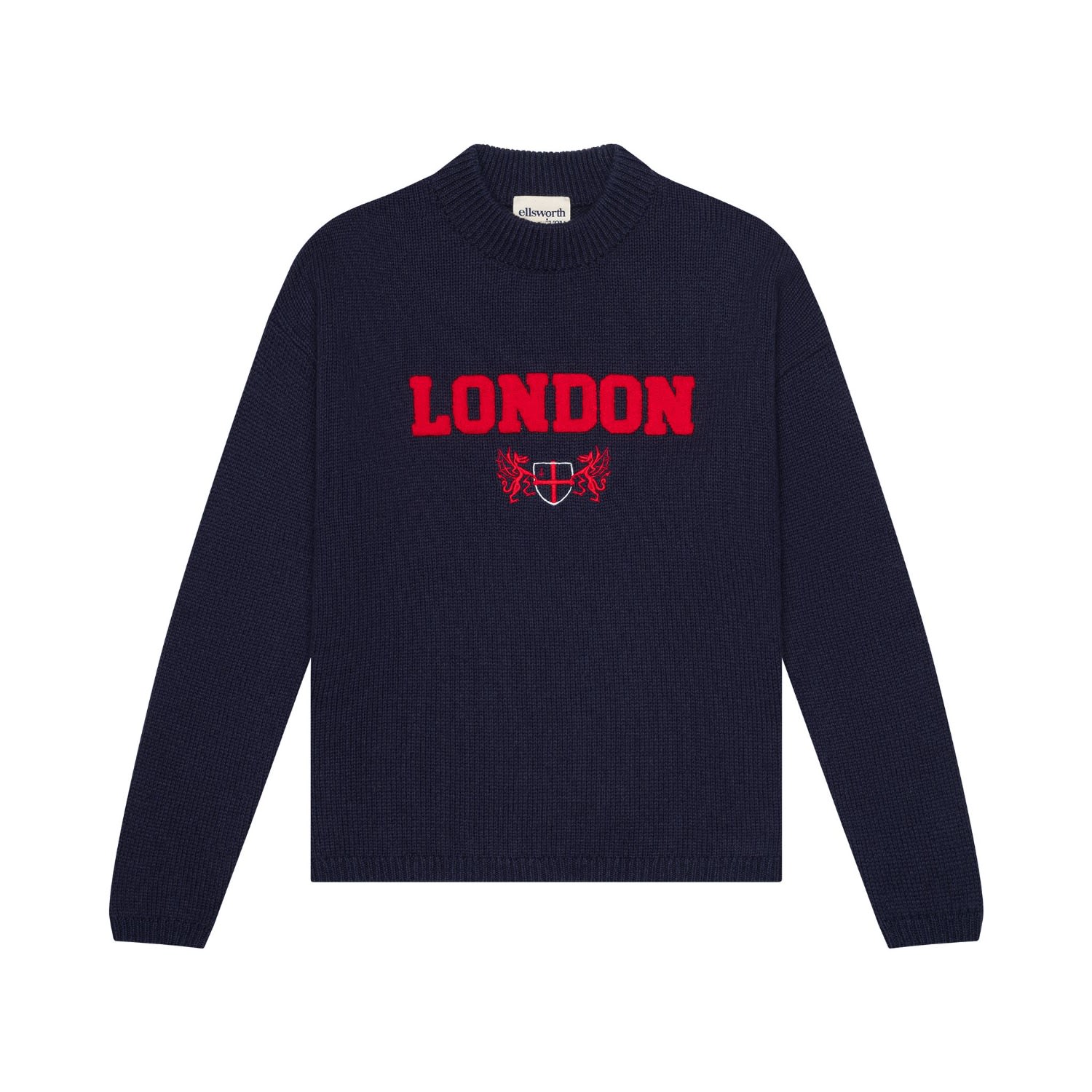 Ellsworth + Ivey Women's Blue Sadie Crewneck Sweater - London Crest In Blue