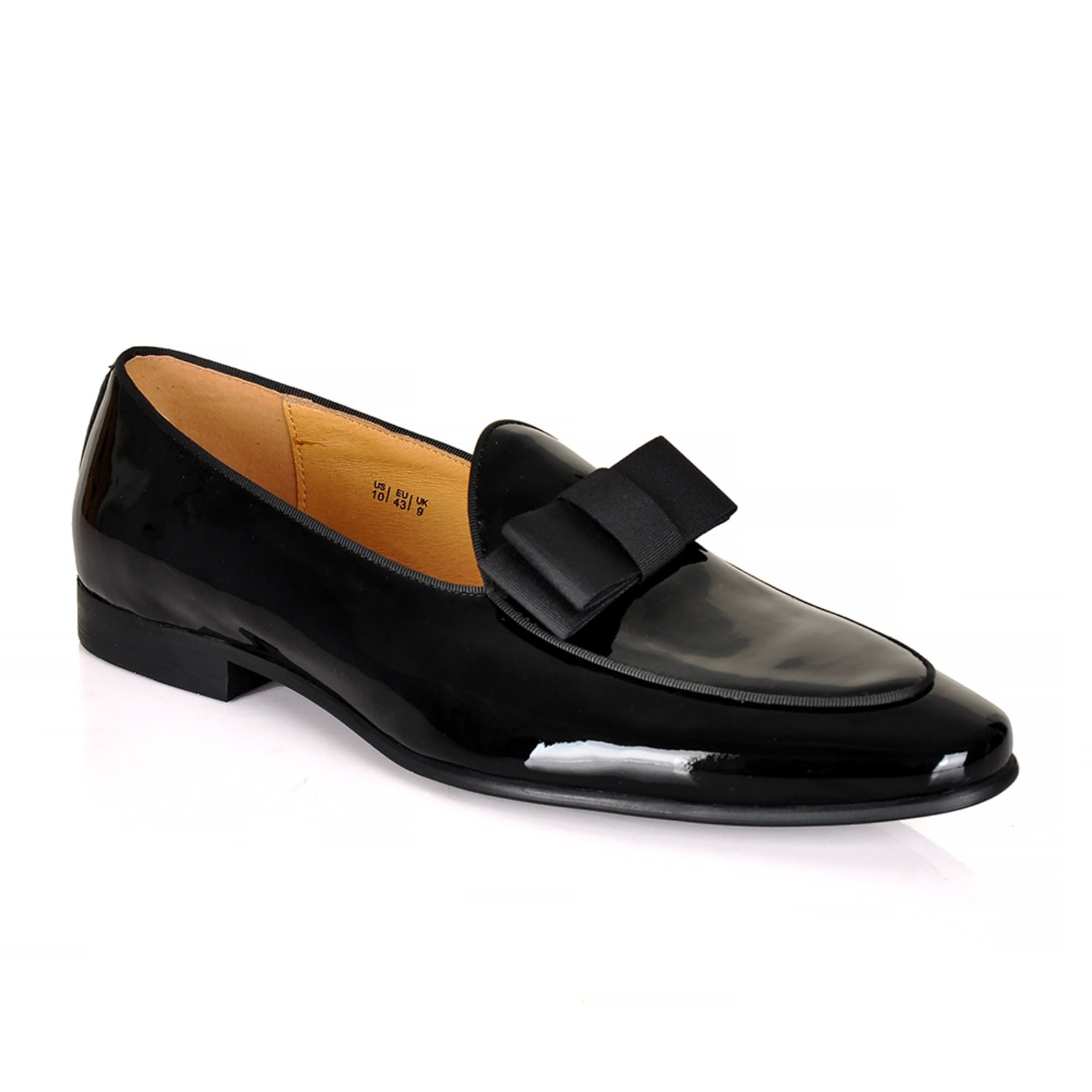 Men’s Bradford Patent Belgian Bowtie Loafers - Black 9 Uk David Wej