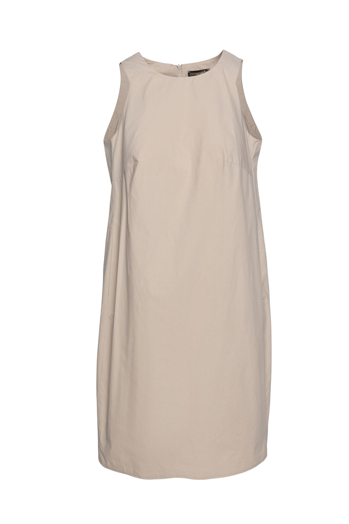 Women's Neutrals Sand Colour Cotton Sack Dress | Medium | Conquista