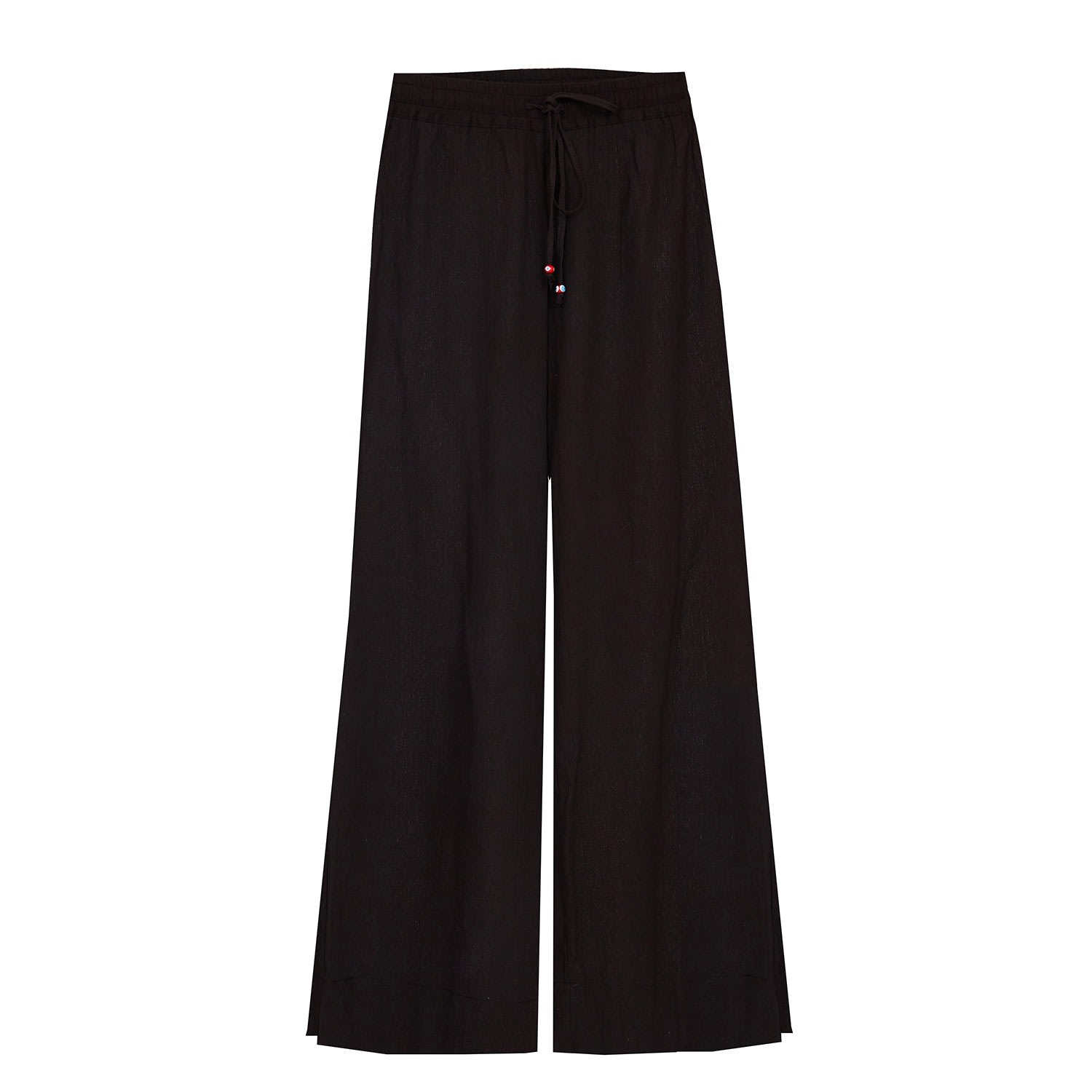 N'onat Women's Pull-on Trousers Crinkle Organic Cotton In Black In Black