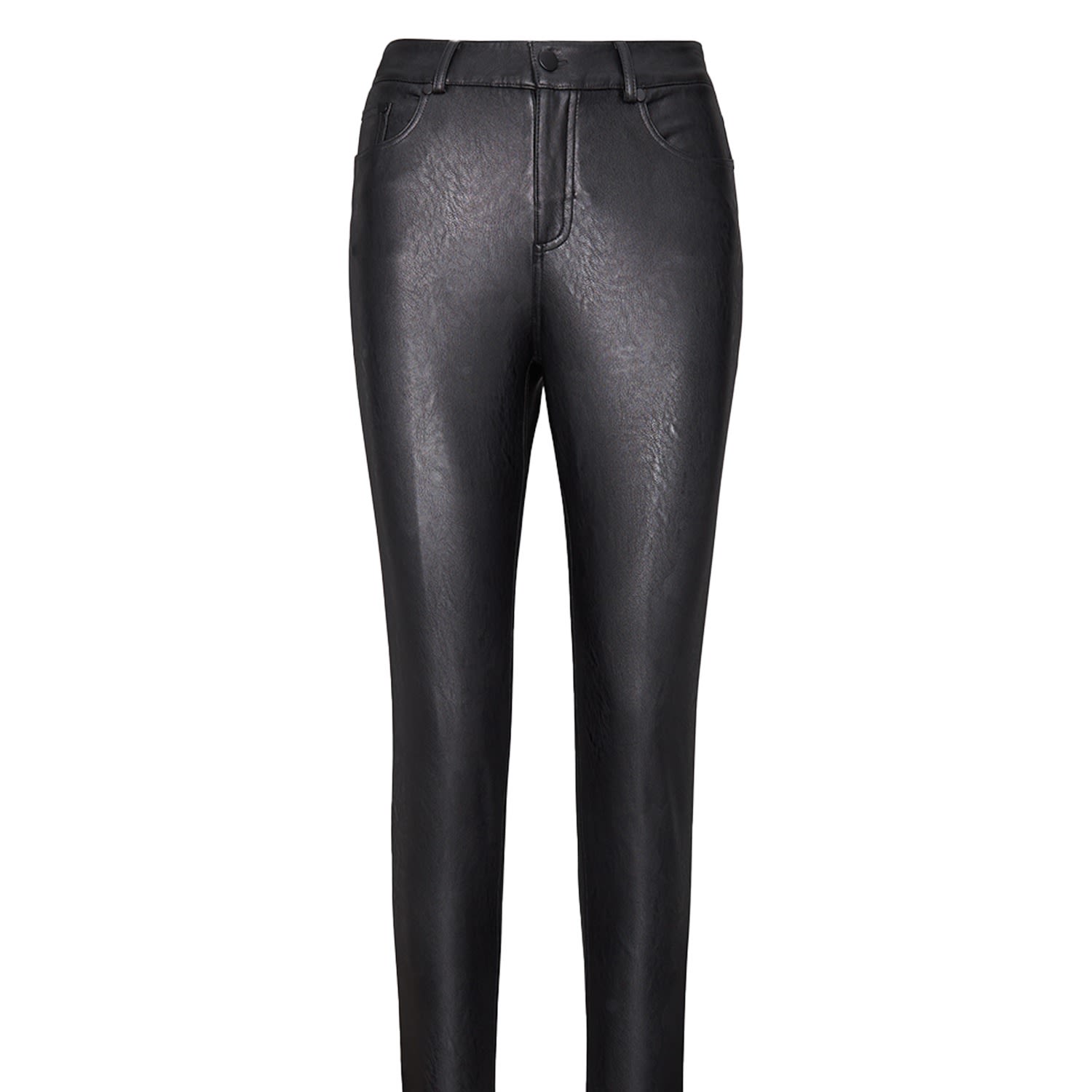 Commando Women's Black  Faux Leather Five Pocket Pants In Blue