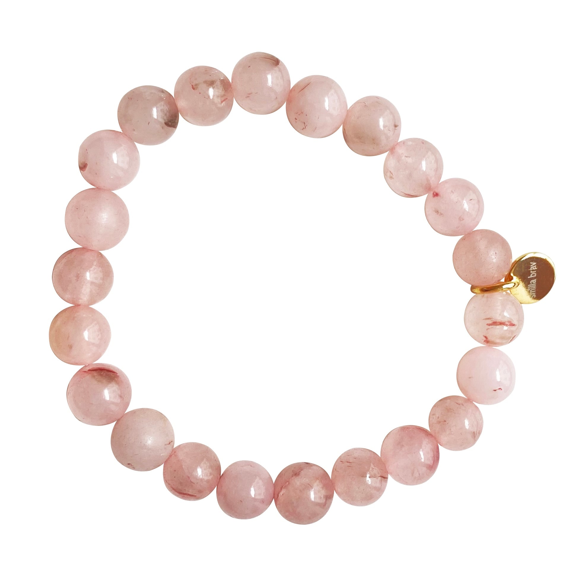 Smilla Brav Women's Gold / Pink / Purple Rose Quartz Bracelet Love