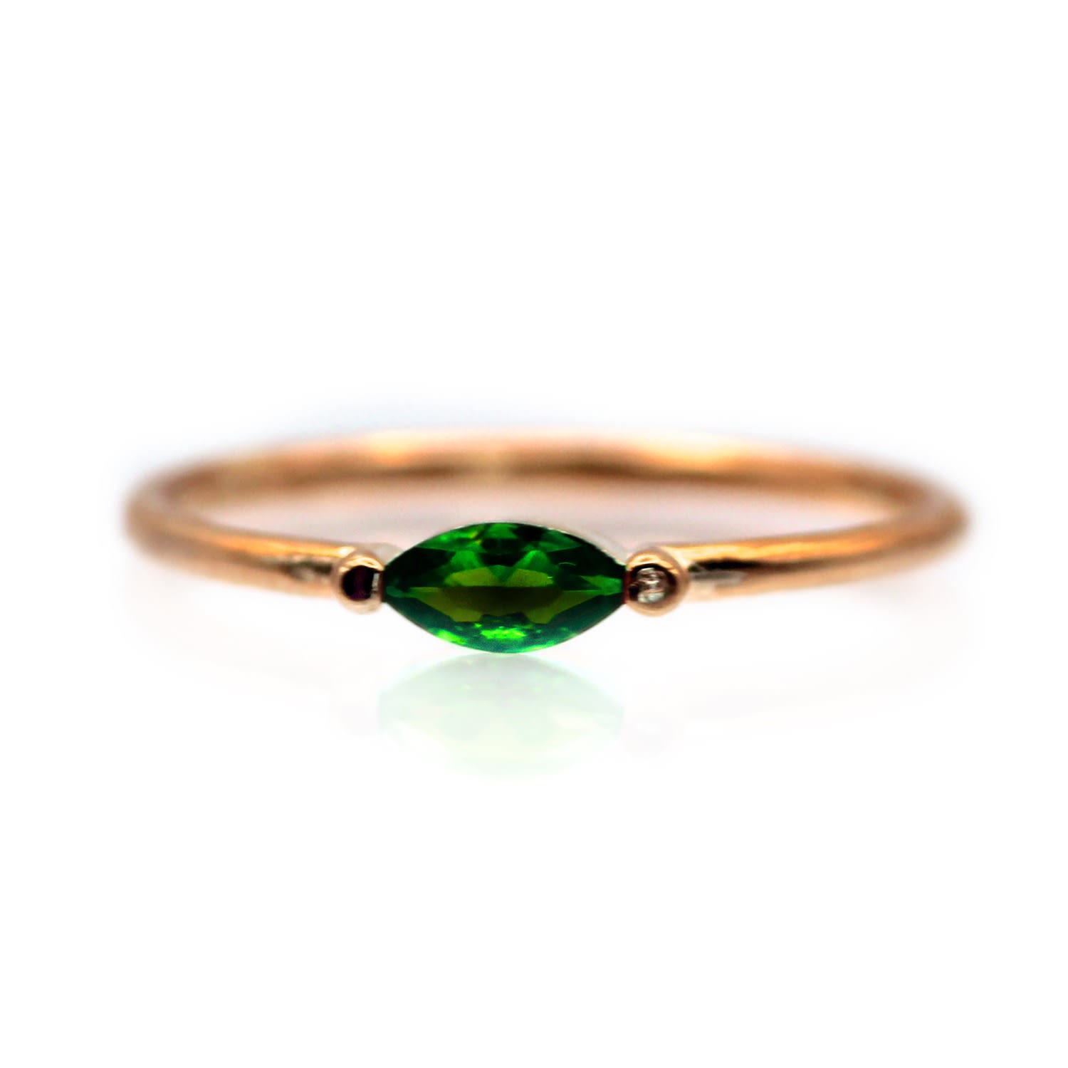 Women’s Pure Emerald Marquis Cut Rose Gold Ring Vicstonenyc Fine Jewelry