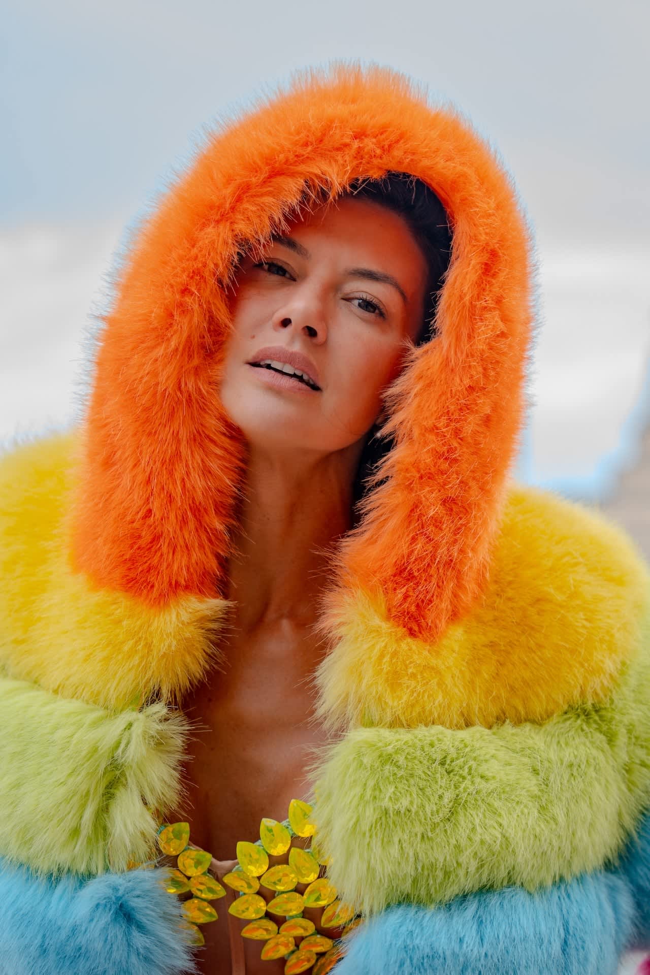 Over The Rainbow Faux Fur Coat | HARMONIA NY | Wolf & Badger
