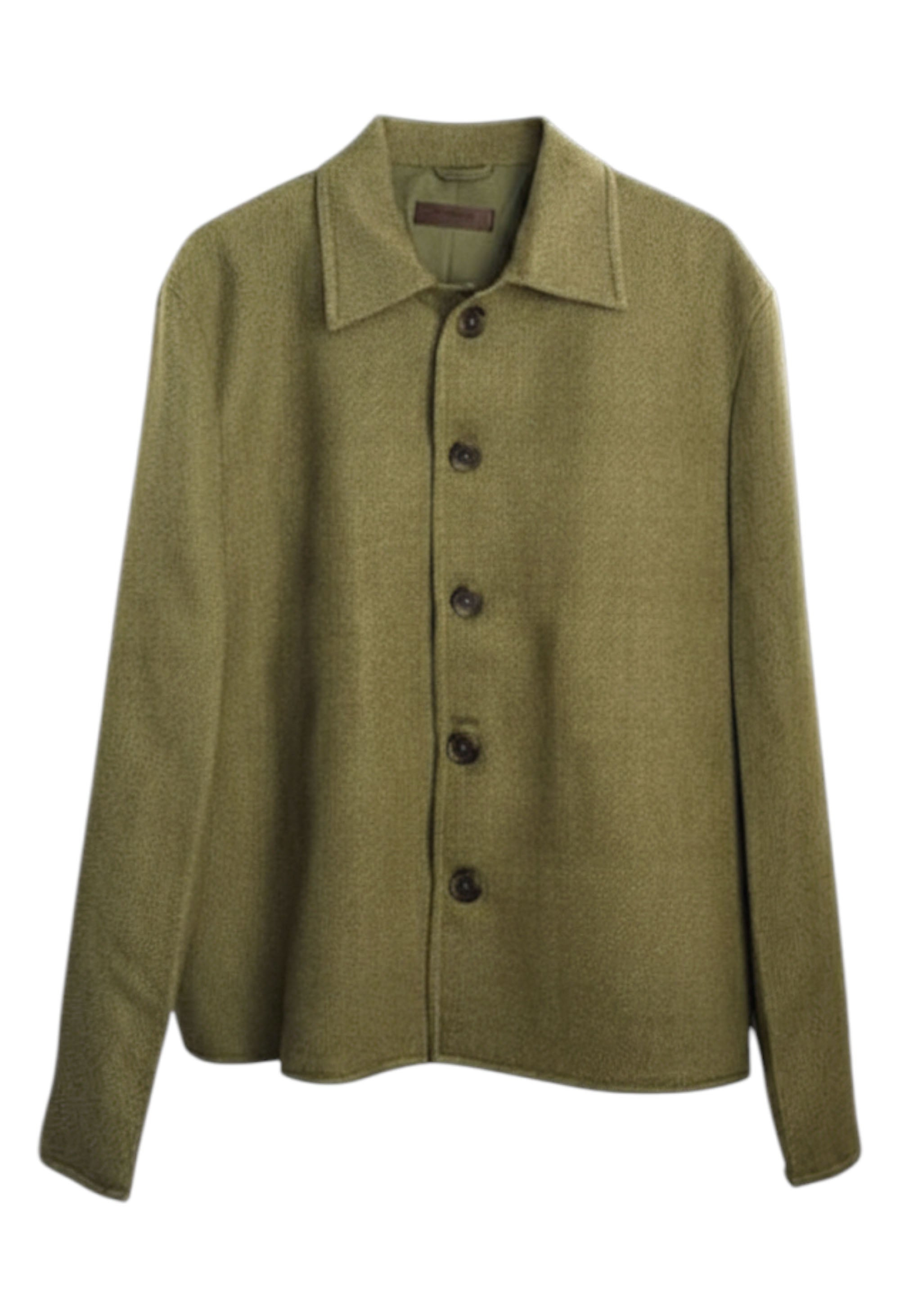 Stovaria Men's Handwoven Merino Wool Shirt Jacket - Olive Green Unisex Shacket - Wool Overshirt