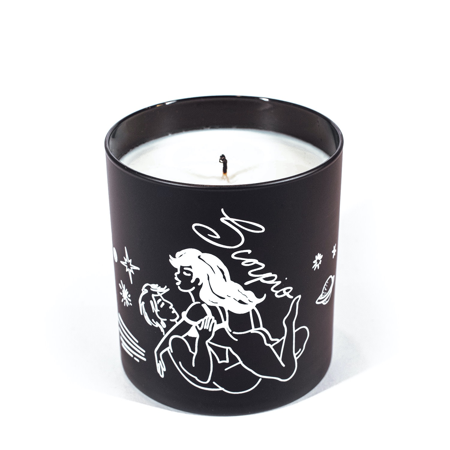 Black Cake Scorpio Zodiac Horoscope Massage Candle In Black/orange