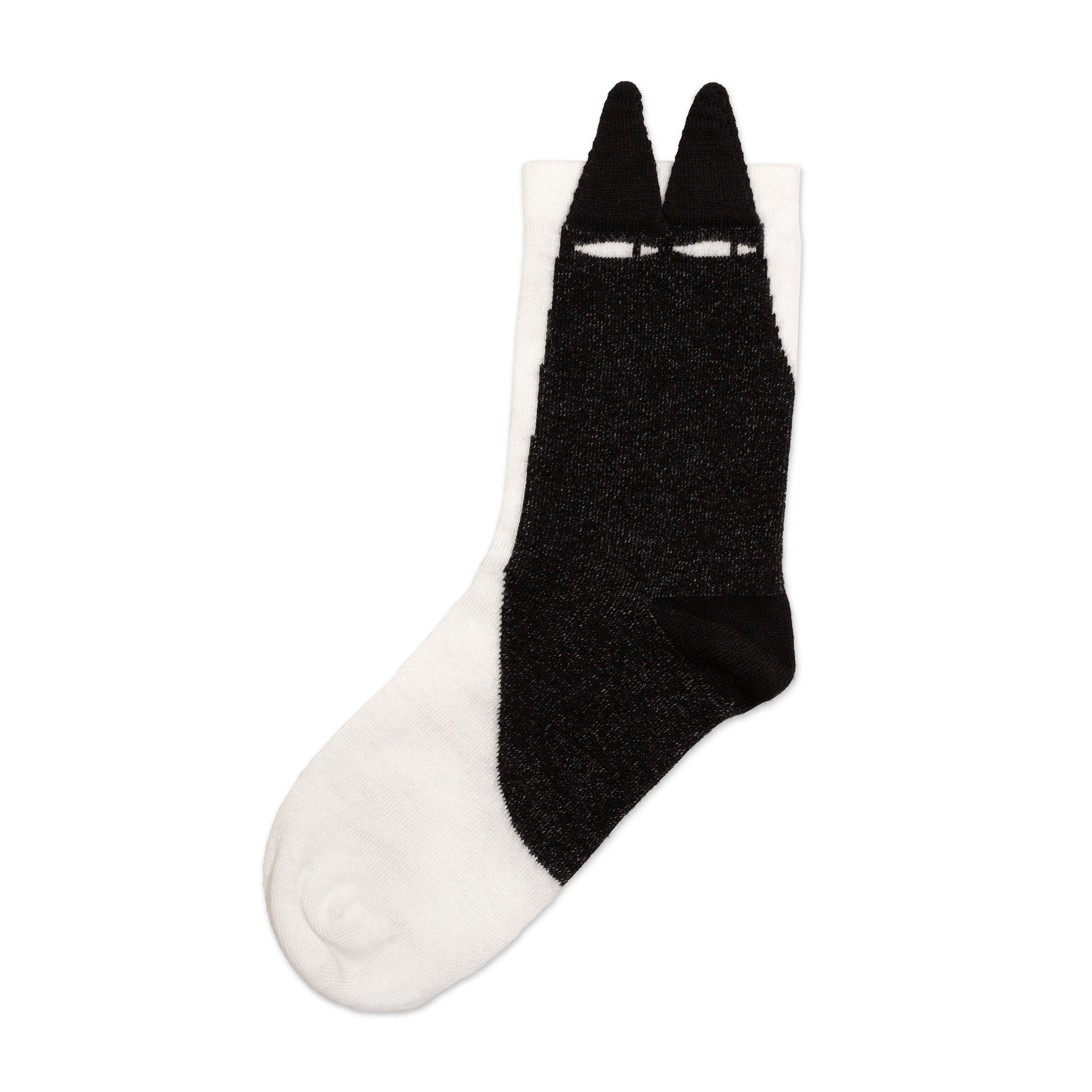 Jocie Juritz Collection Women's Black / White Moggy Cat Socks In Multi
