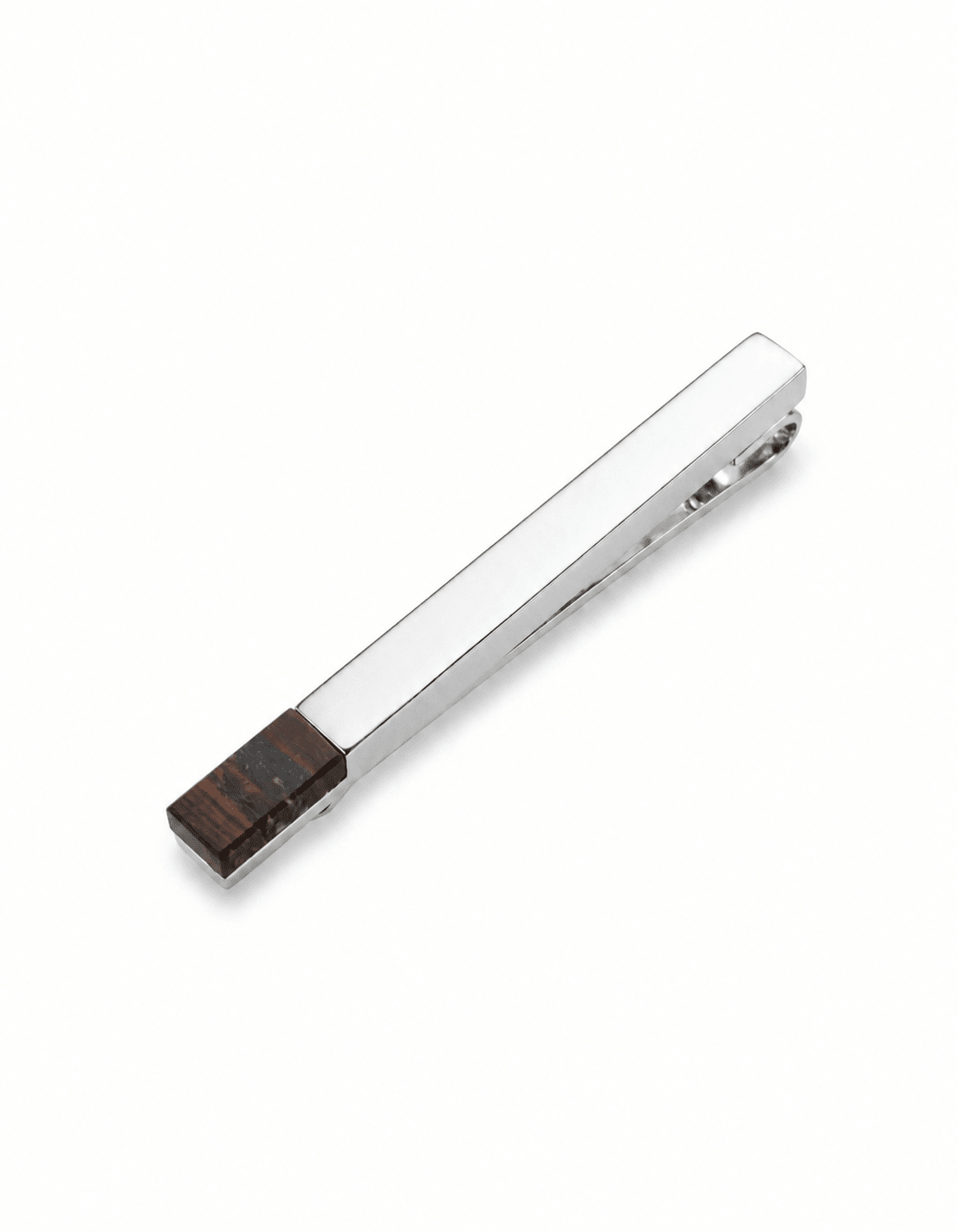 Men's Silver Tiger Iron Stone Tie Bar | Gresham Blake