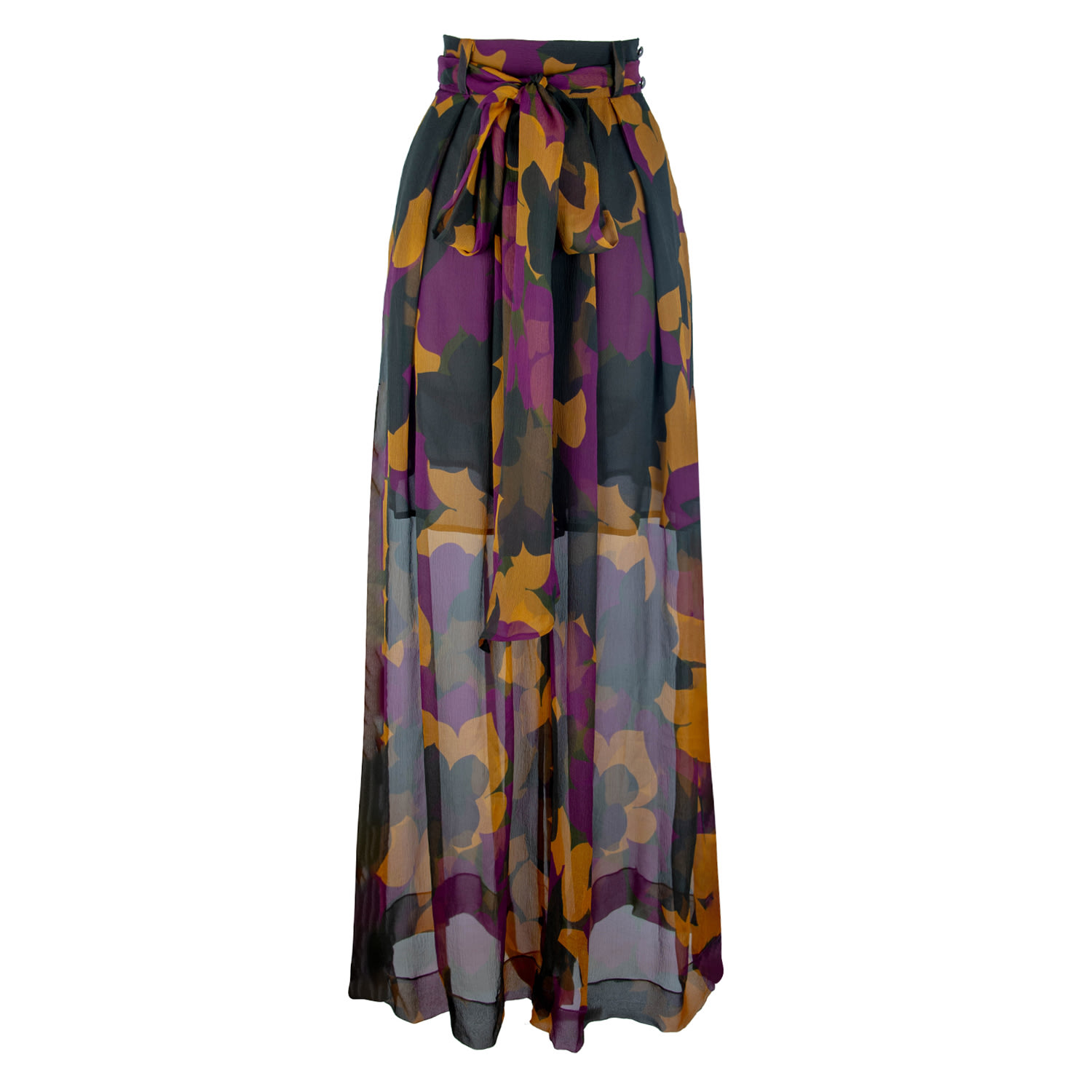 Rua & Rua Women's Silk High-waisted Wide-leg Palazzo Pants Multicolour