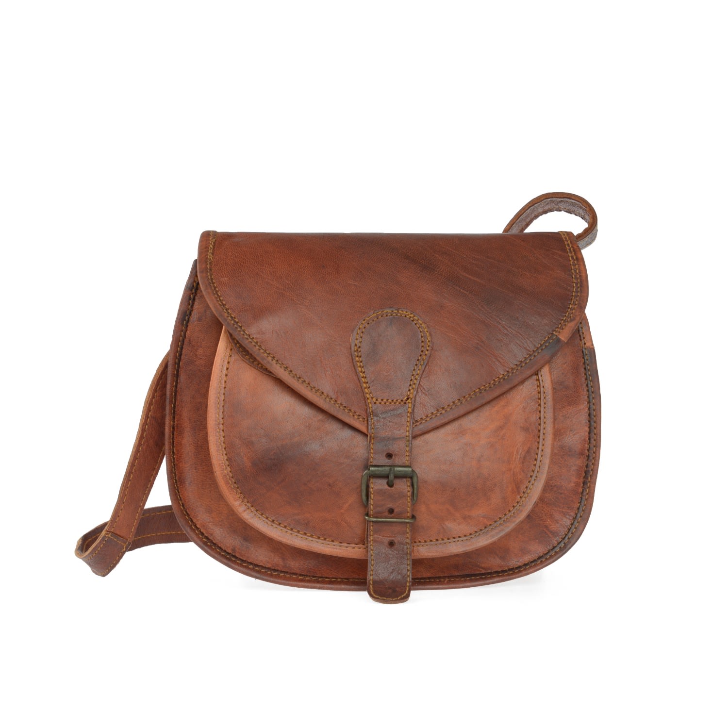 Women’s Brown Vida Vintage Leather Saddle Bag Medium Vida Vida