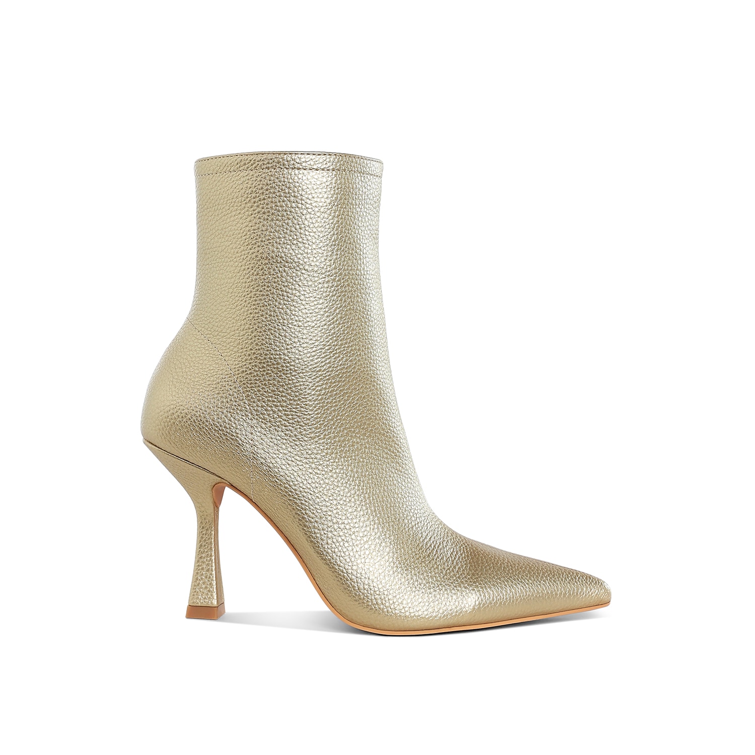 Rag & Co Women's Tentia Metallic Pleather Spool Heel Boots In Gold In Multi
