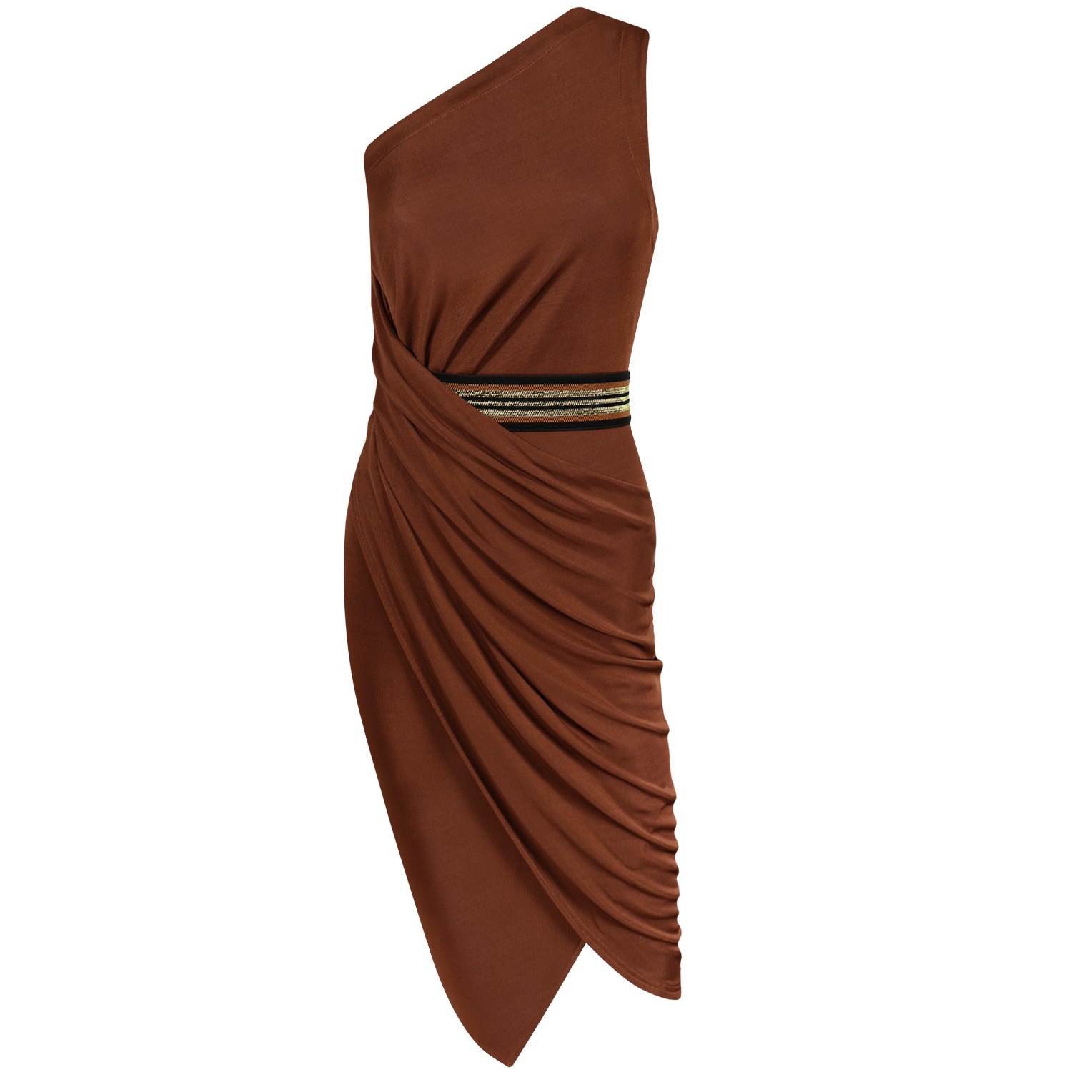 Me&thee Women's Brown Lickety-split Copper Rib Dress In Multi