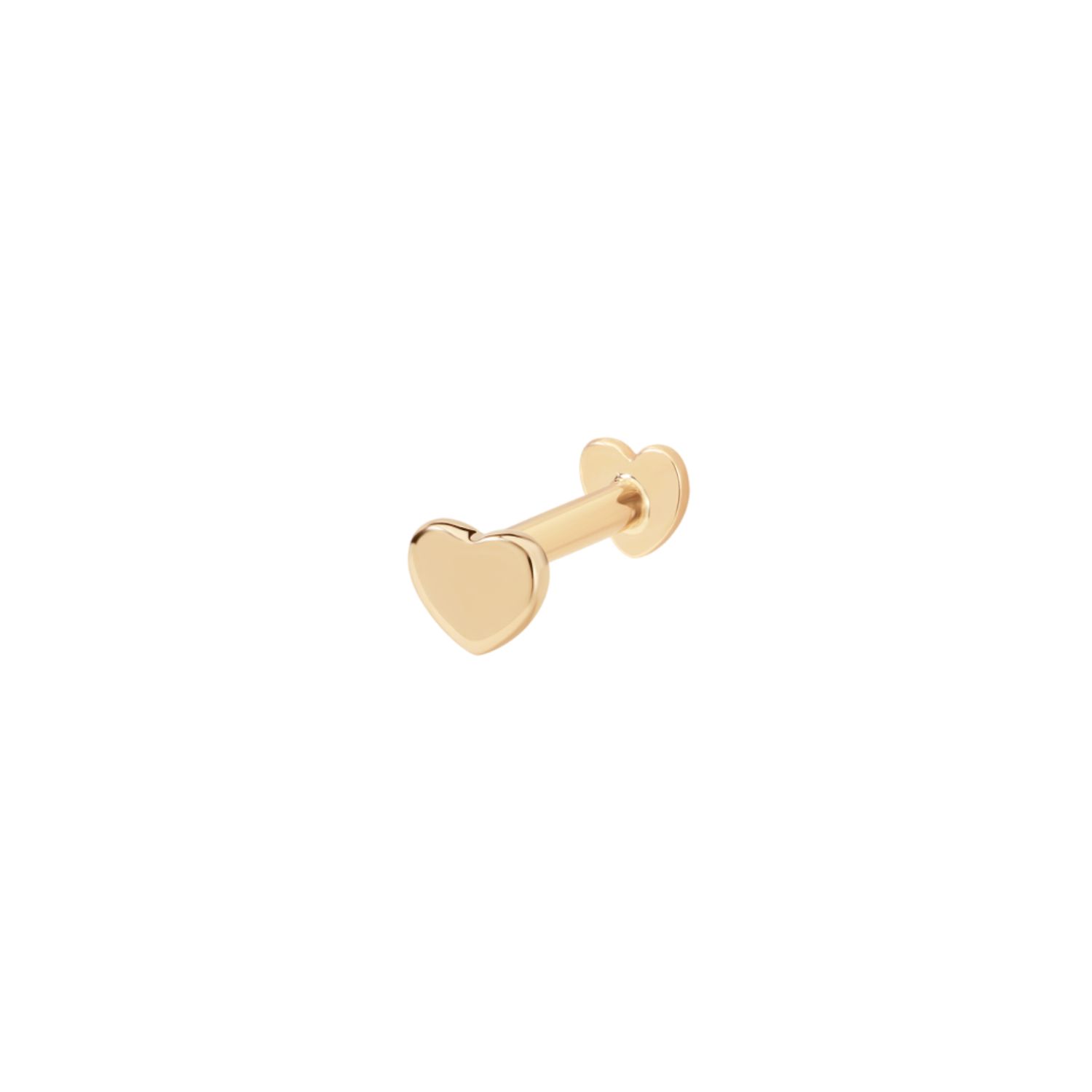 Vanchi Women's 14k Solid Yellow Gold Heart Flat Back Stud In Gold