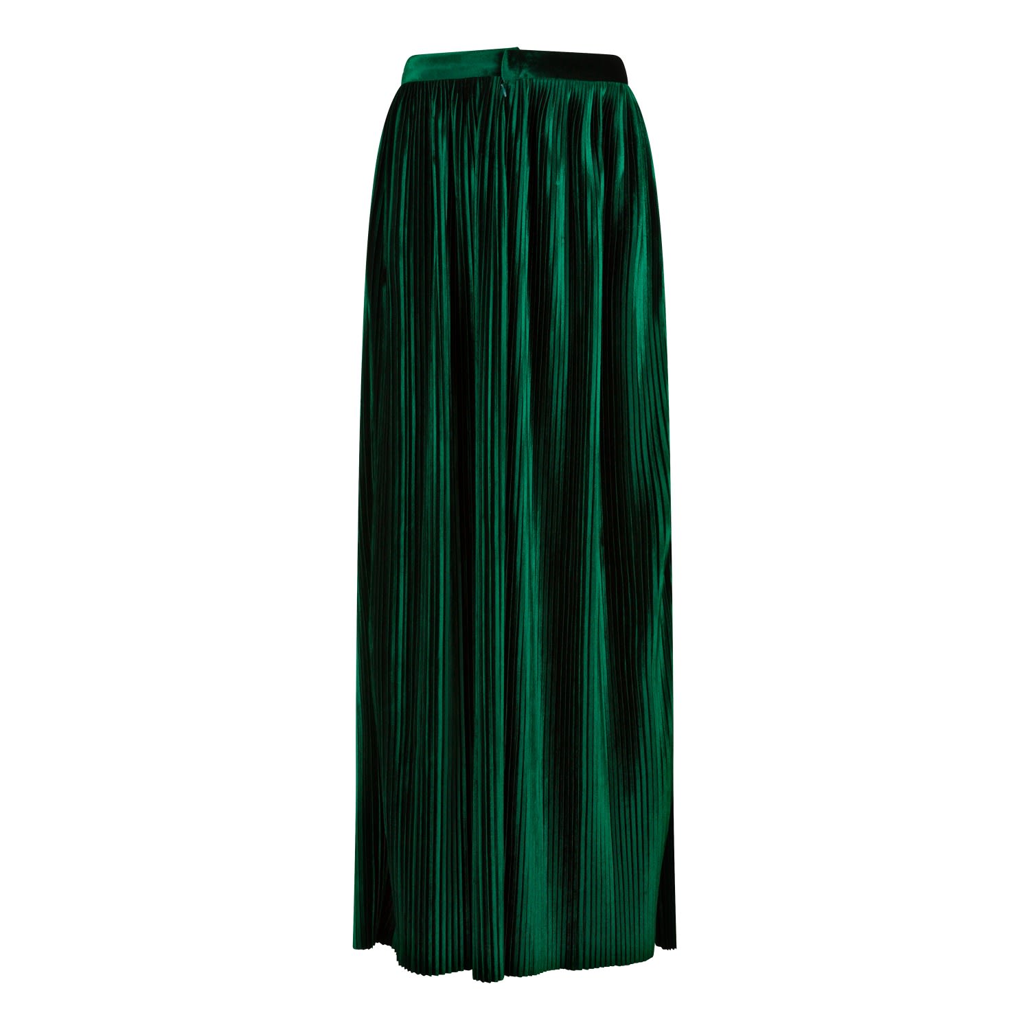 Women’s Loose Green High Waisted Velvet Trousers Large Boutique Kaotique