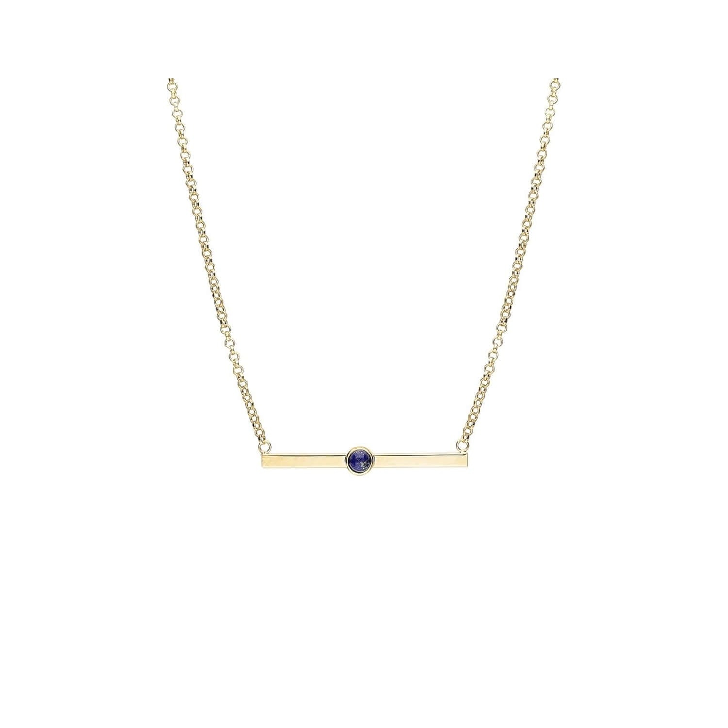 Gold & Honey Women's Blue / Gold Gold & Lapis Bar Necklace In Gold