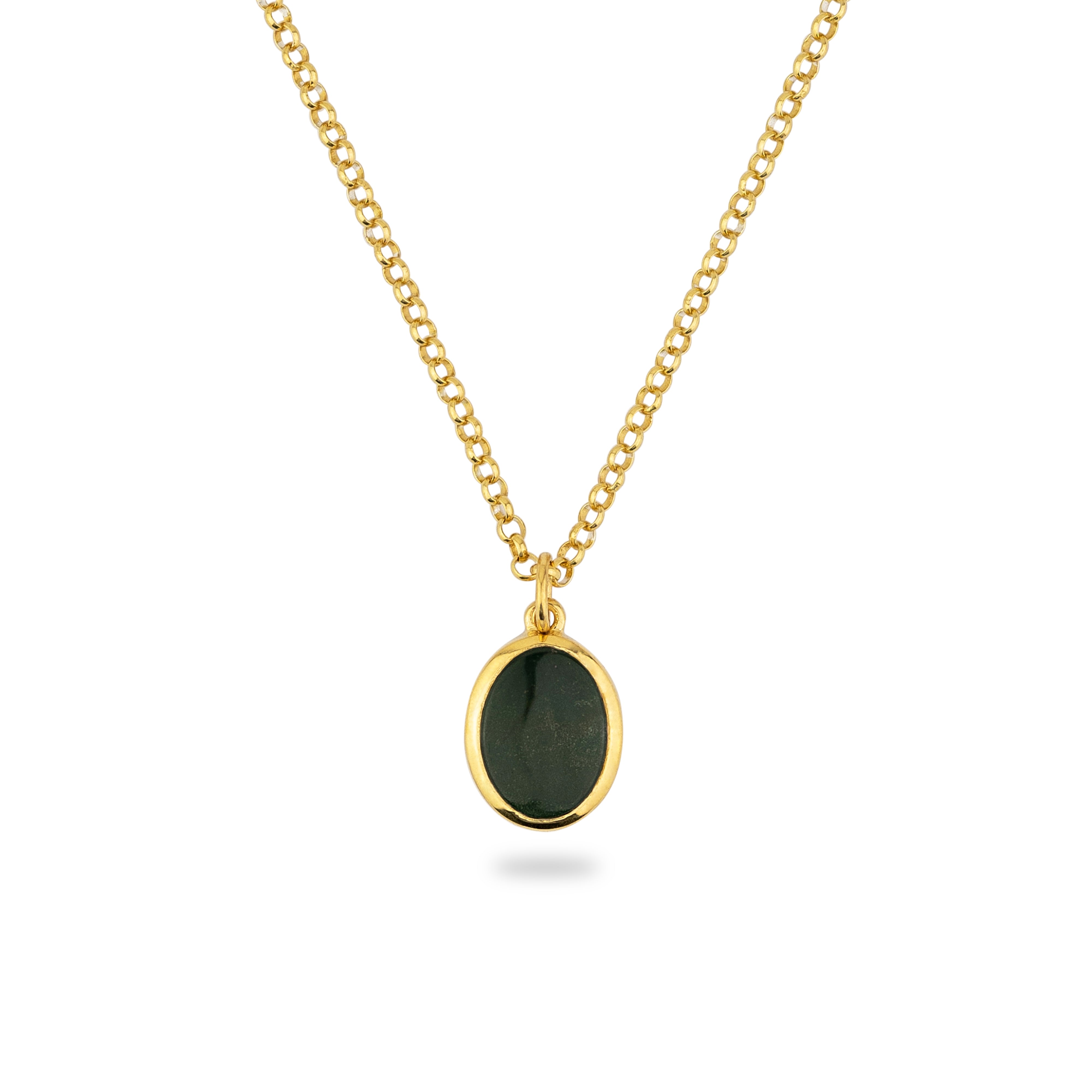 Women’s Gold Jamestown Green Bloodstone Oval Stone Necklace & Pendant Phira London