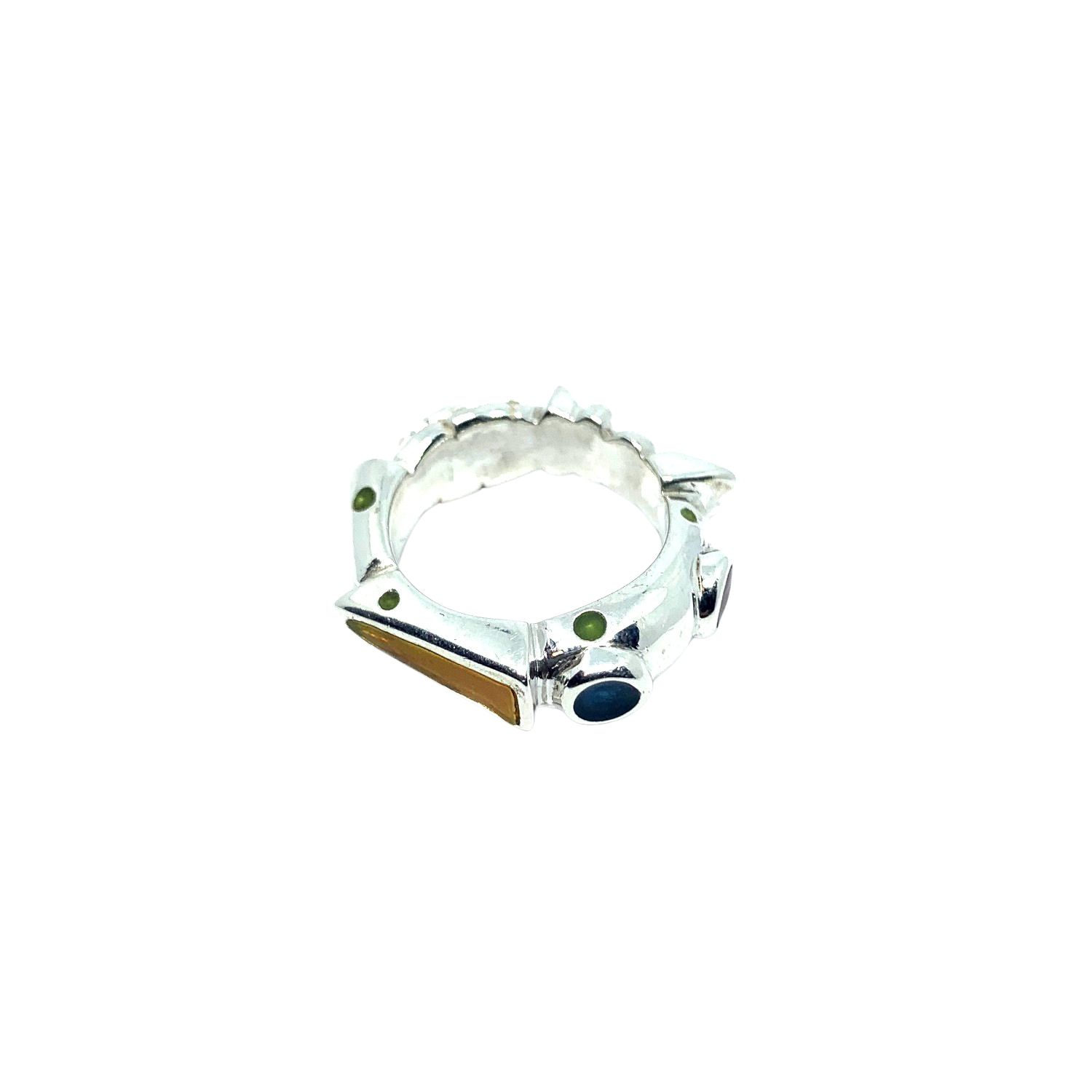 Tg-jewellery By Tamara Gervasio Women's Club Silver Ring Uv Enamel One Of A Kind