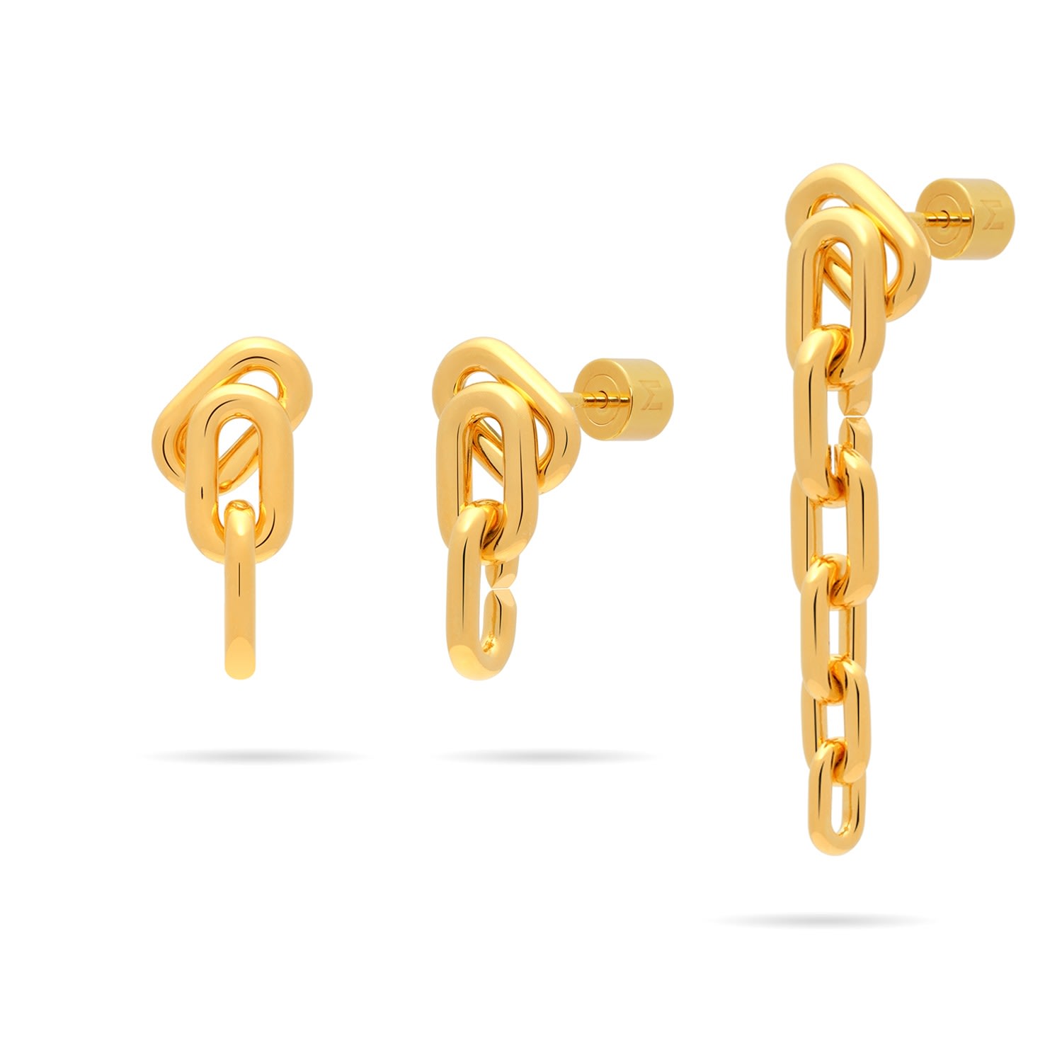 Meulien Women's Long Or Short Convertible Link Chain Dangle Earrings - Gold