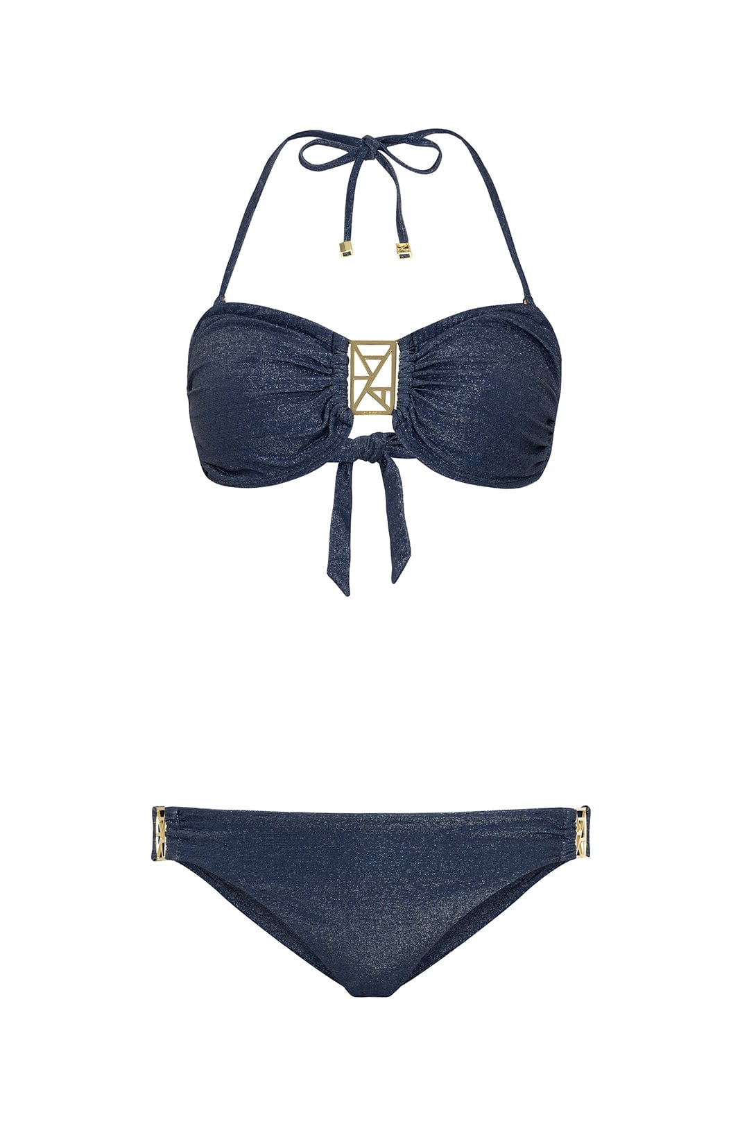 Leyla Maya Women's Blue Kate Bandeau Bikini Set - Midnight Mist In Blue