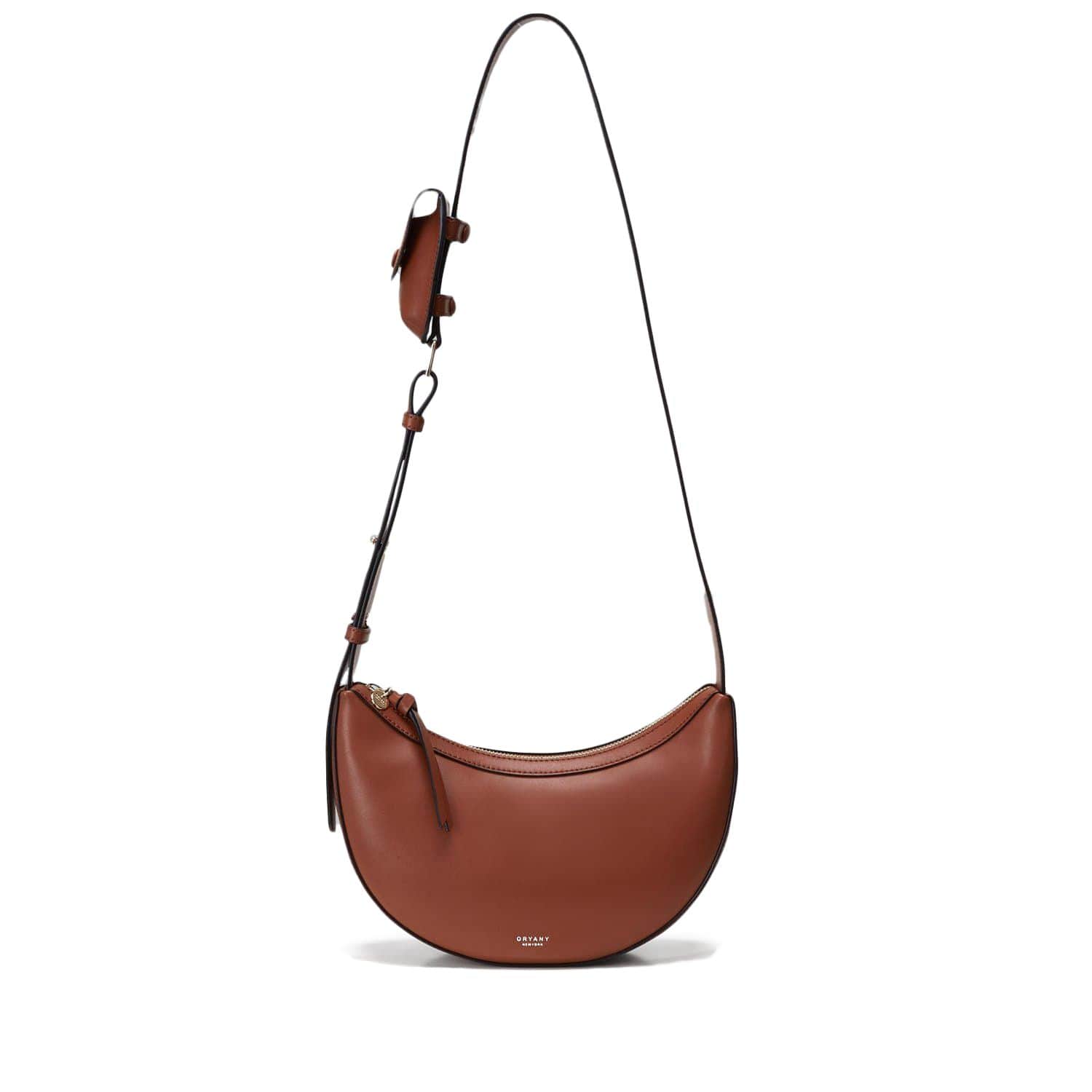 Oryany Rookie Half-moon Leather Crossbody Bag In Brown