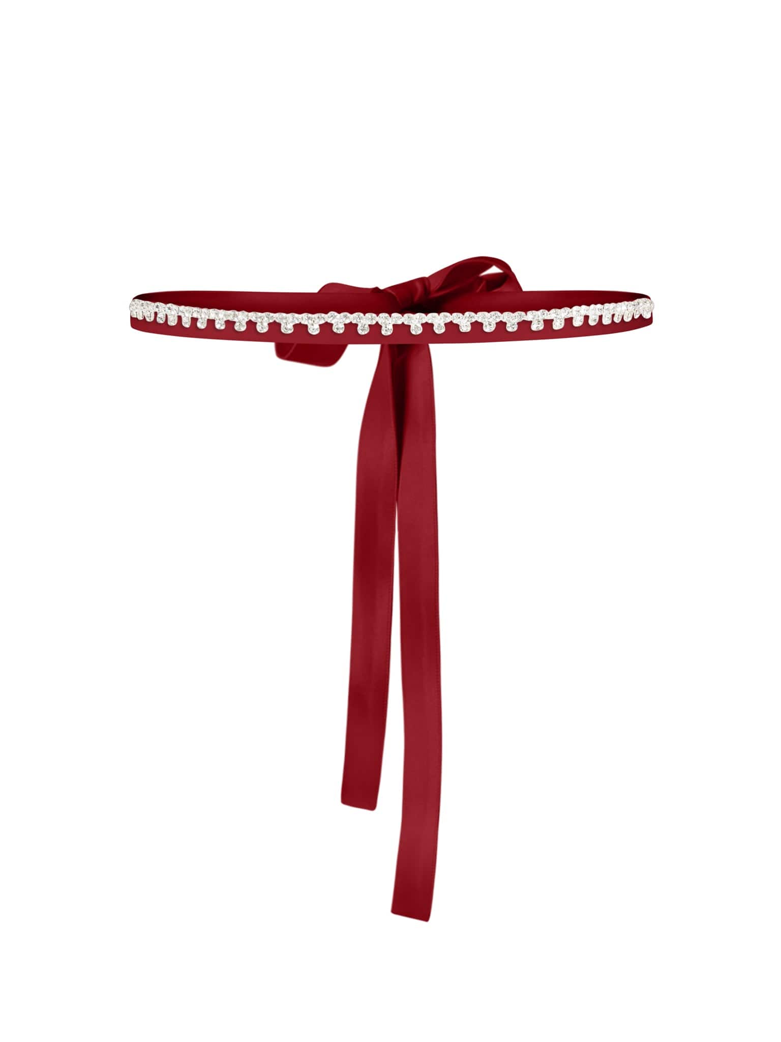 Crystal-Embellished Belt - Burgundy | Tia Dorraine | Wolf  display picture 1