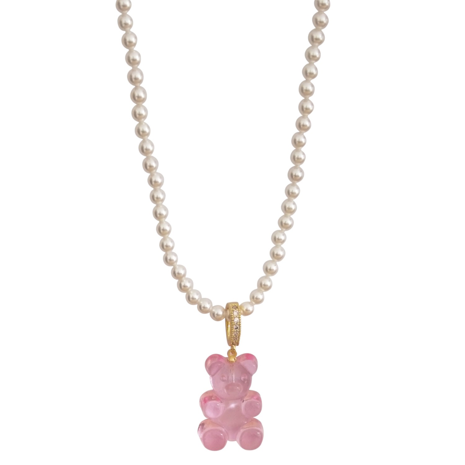 Women’s Pink / Purple Shell Bead Necklace And Gummy Bear Pendant - Pink & Purple Ninemoo