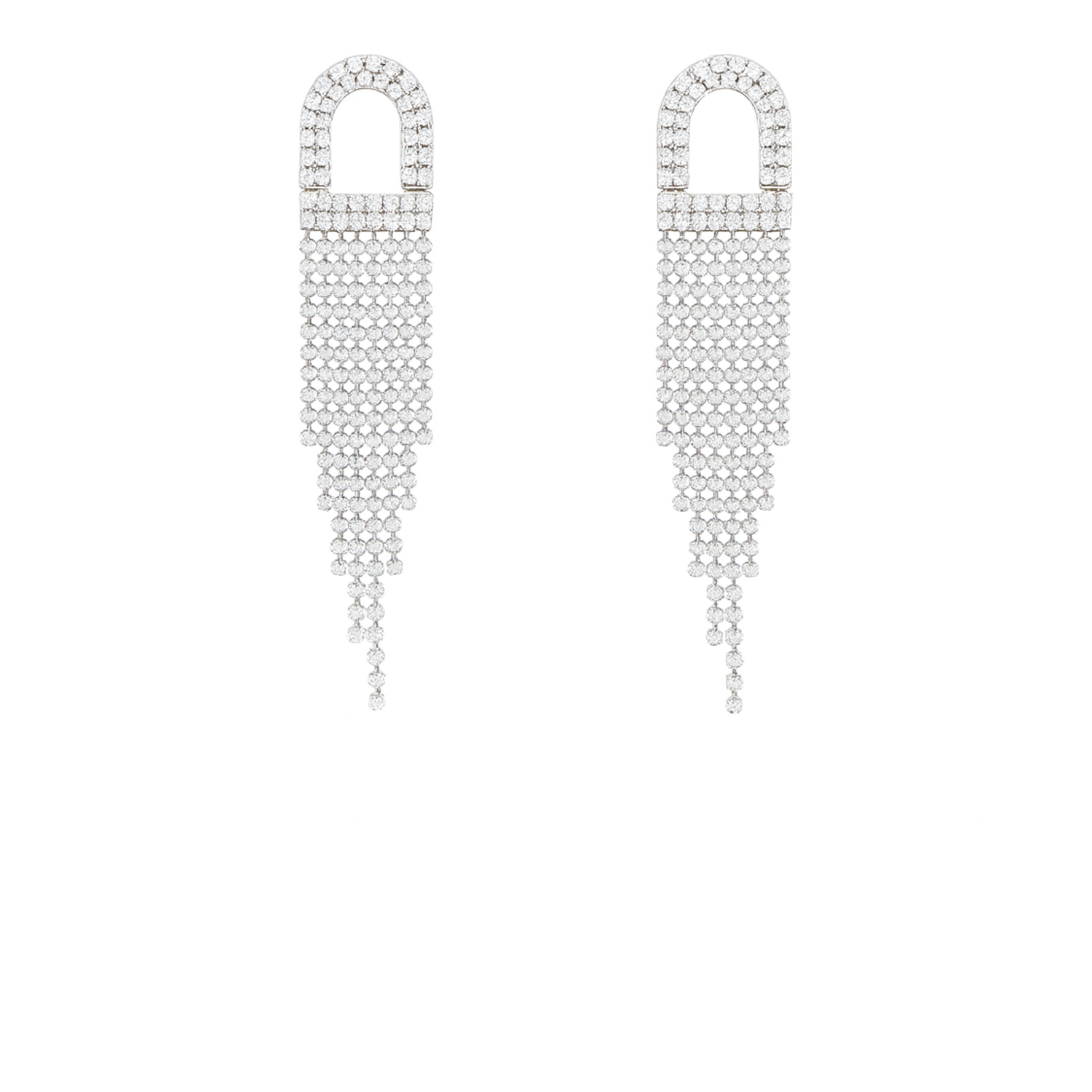 The Gala Women's Silver Celestial Lock Cascade Earrings