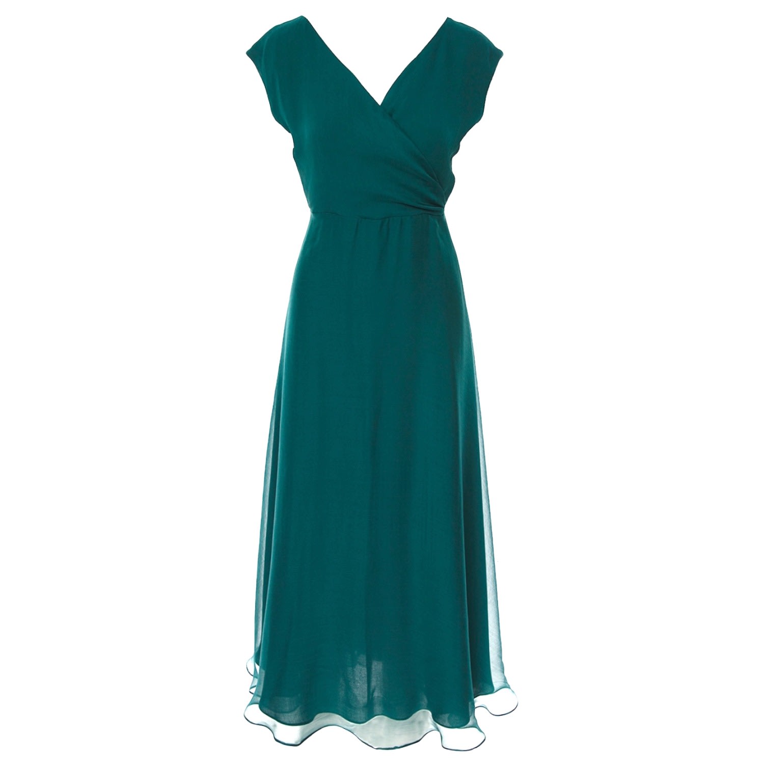 Women’s Rome Silk Wrap Ankle Dress In Emerald Green Large Roserry