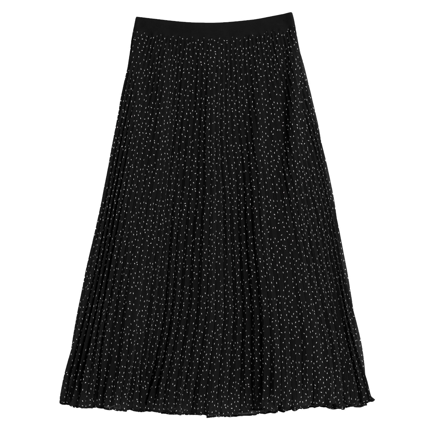 Women's Riley Raindrop Pleated Midi Skirt - Black | Small | Louche