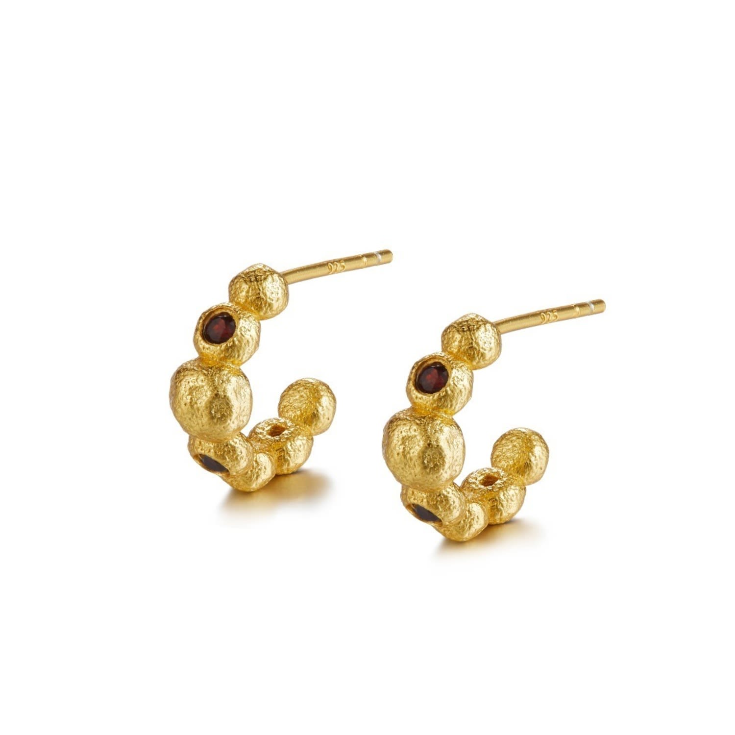 Janus Edinburgh Women's Nebu Red Garnet Gold Earrings In Gold