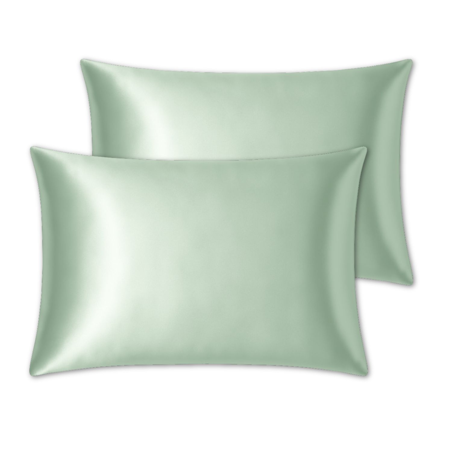 Hi Silk Glacial Green Glacé Mulberry Silk Pillowcase Set Of Two - Twenty Five Momme