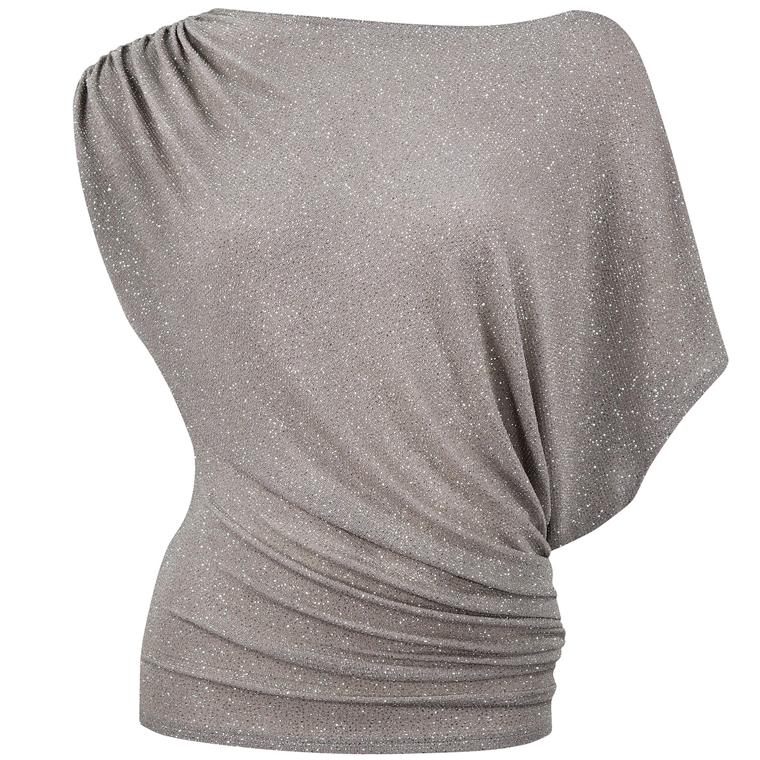 Women’s Gold / Grey Lackadaisical Grey And Gold Glitter Drape Top Small Me & Thee